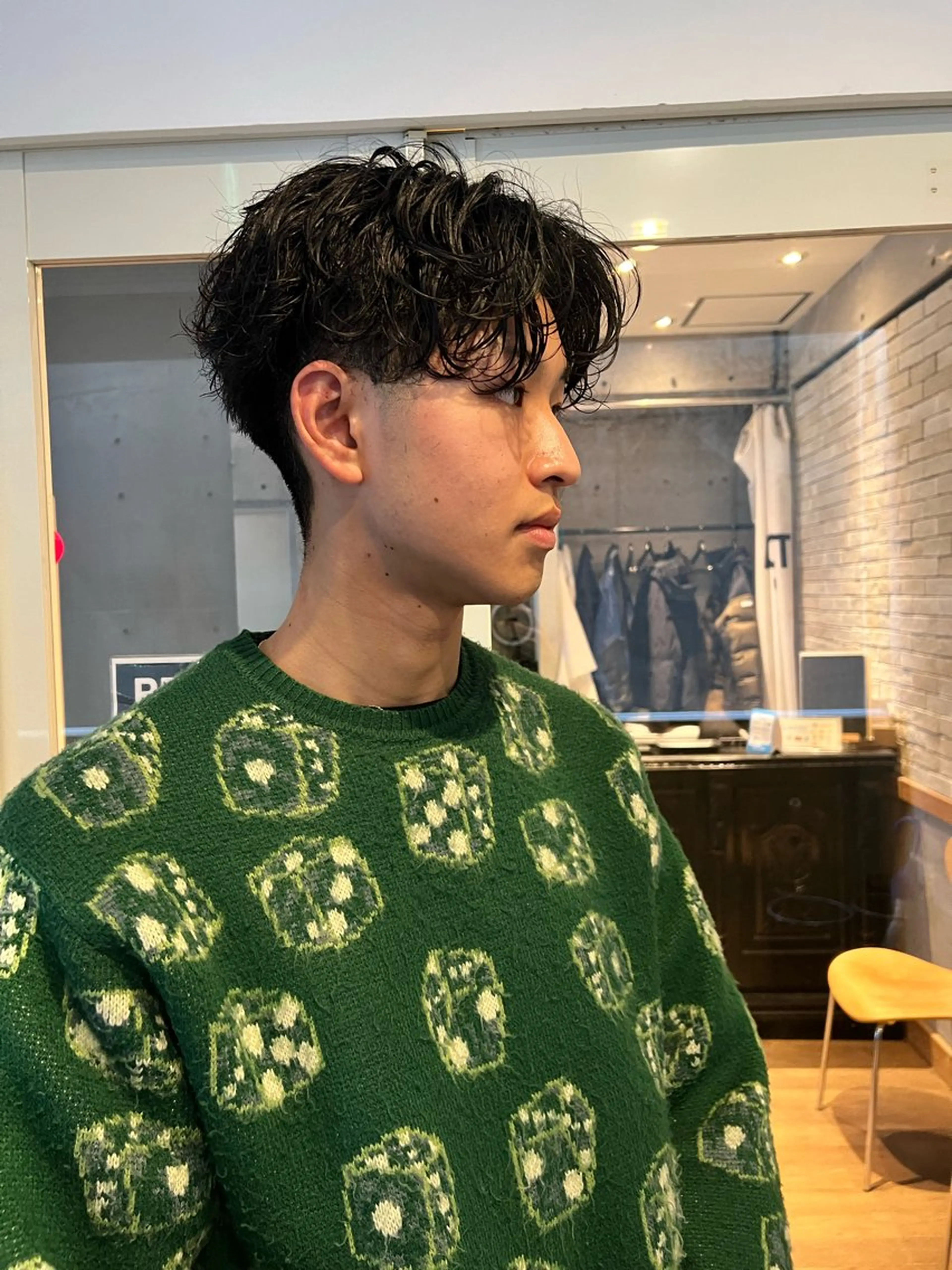パーマ メンズ パーマ 糟谷 慈英のヘアスタイル