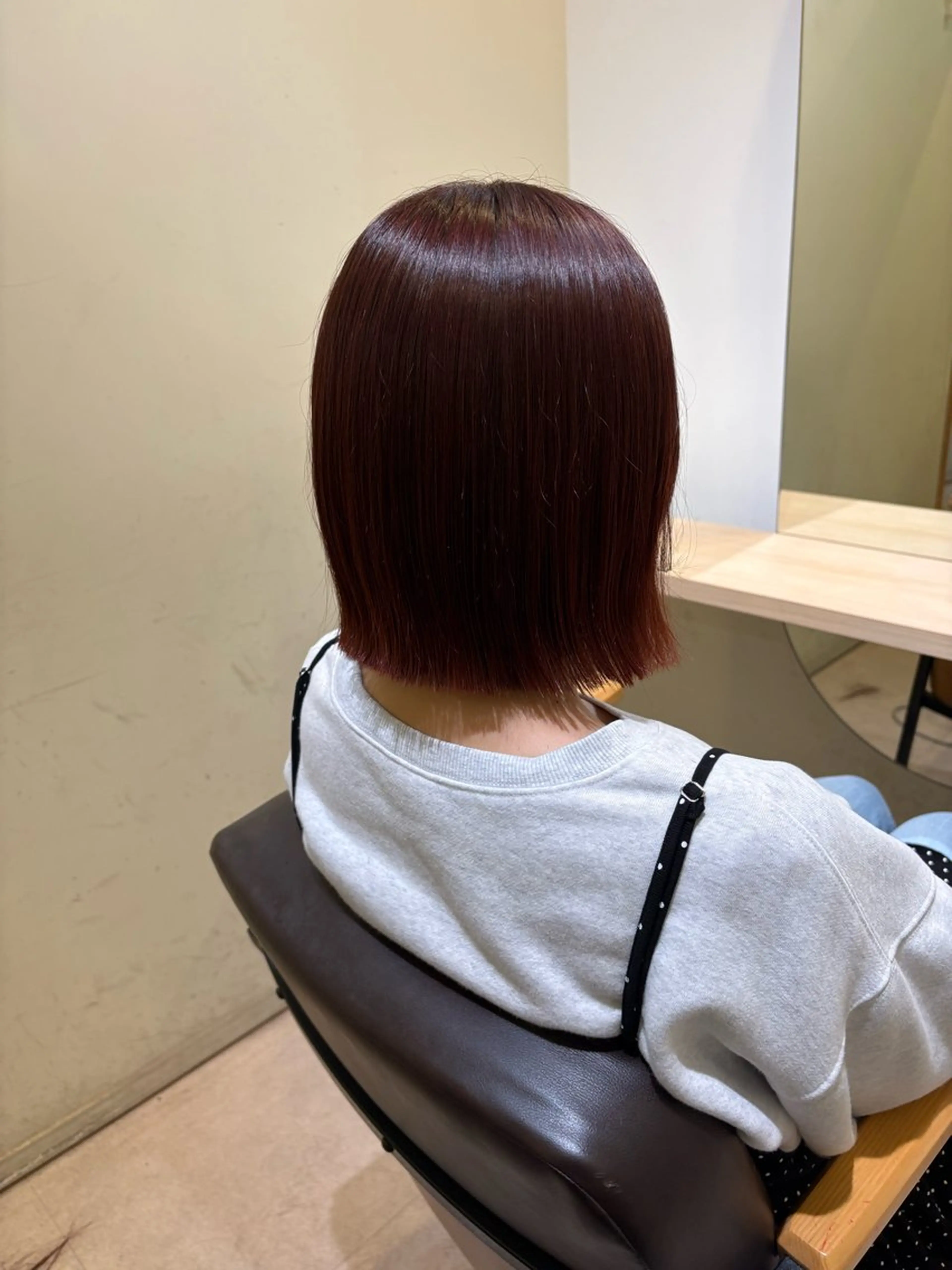 ミディアム カラー レッドカラー ボブ カット ヘッドスパ まい/名古屋駅 🦋ブリーチカラーのヘアスタイル