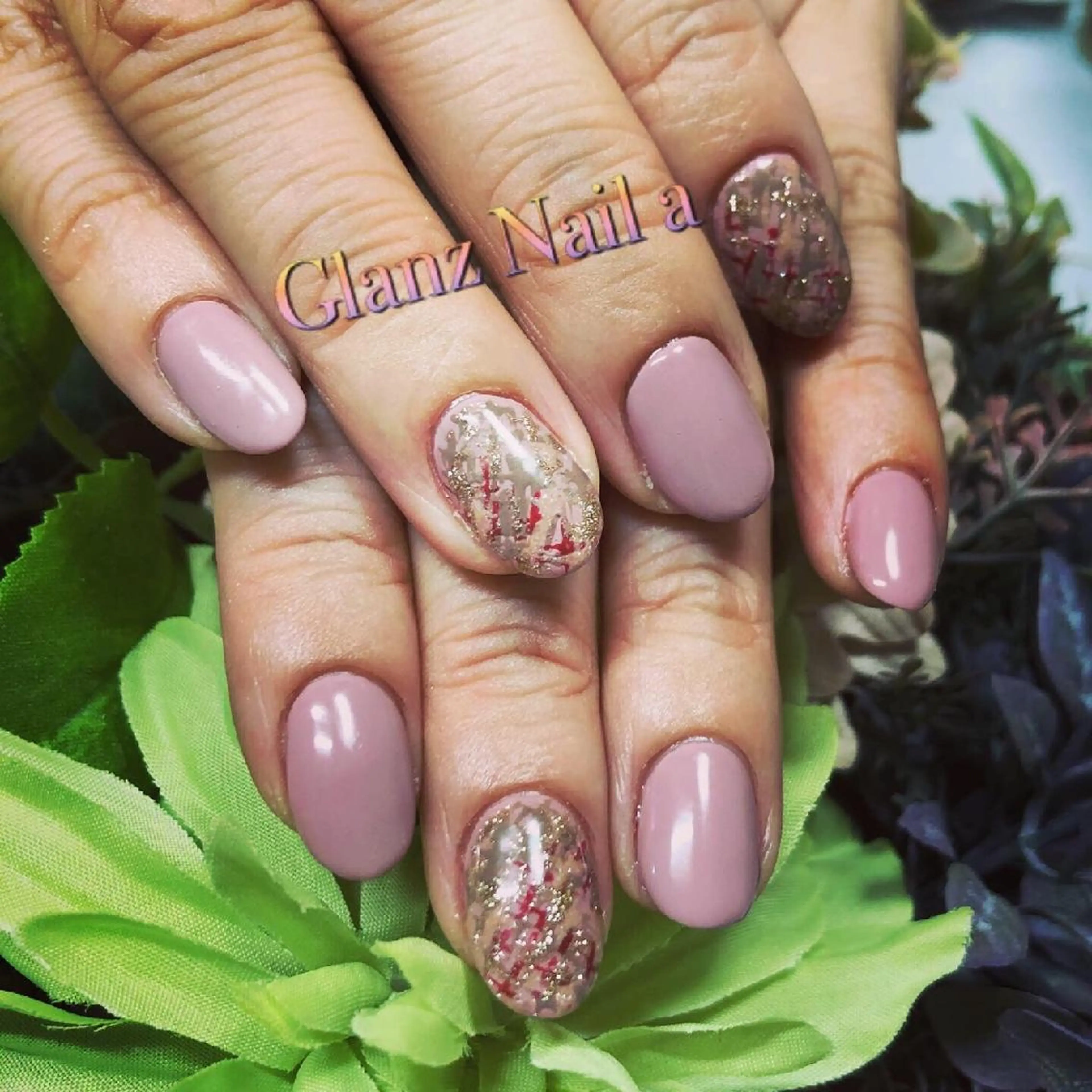 ネイル ツイードネイル Glanz  Nail aのネイルデザイン