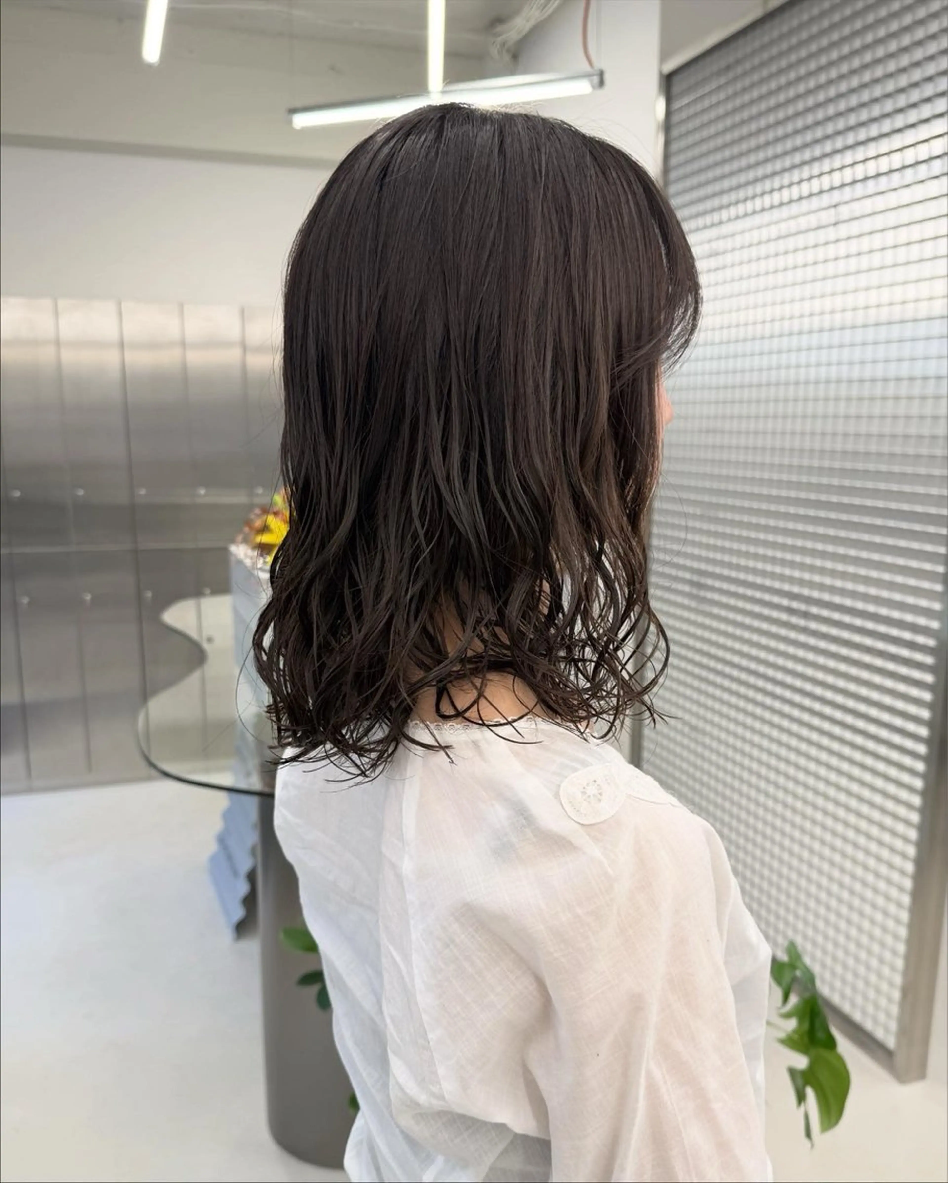 ミディアム カラー パーマ カット ヘアカラー 表参道🌿赤み消し カラー/チナツのヘアスタイル