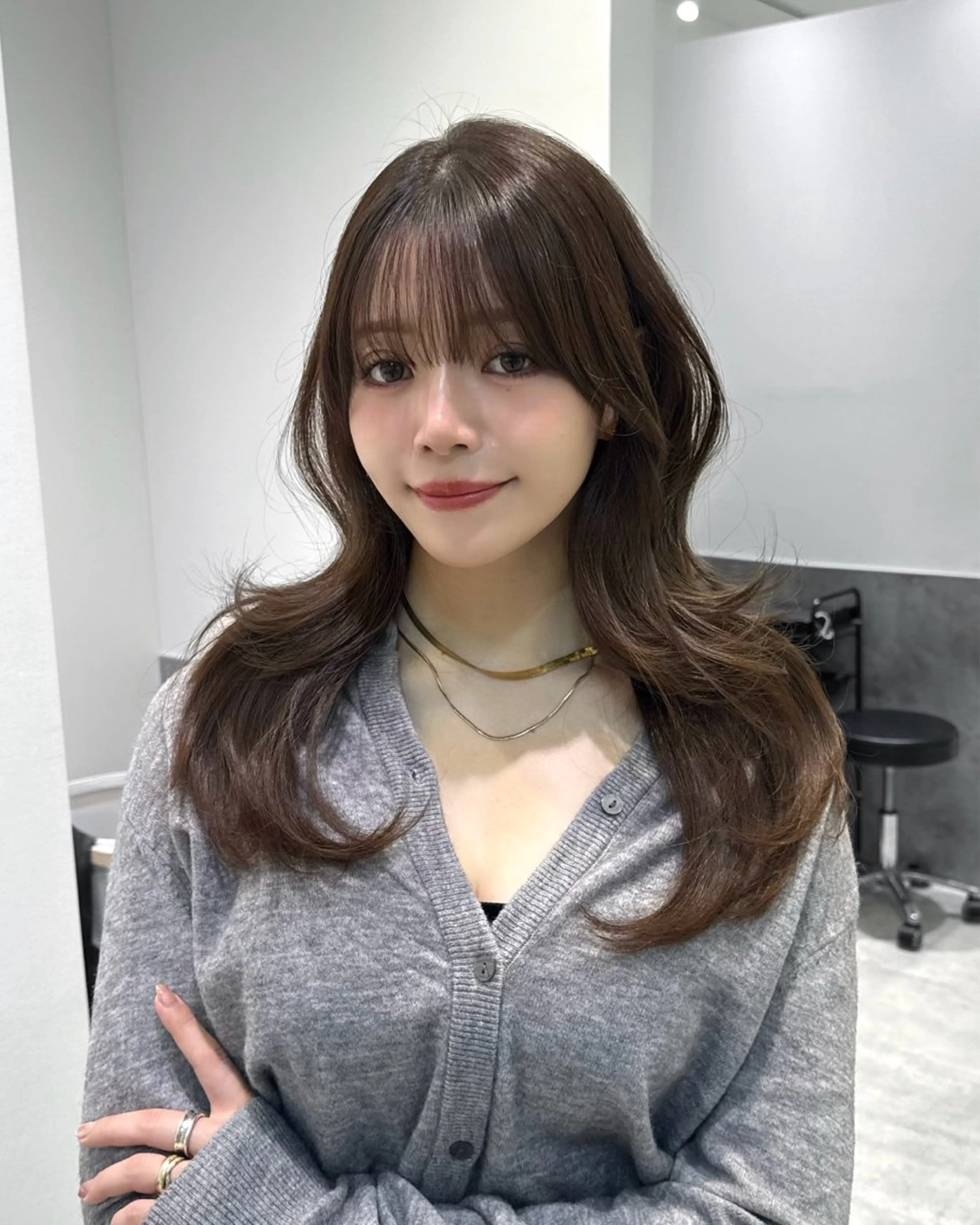 ロング 顔周りカット レイヤーカット 小顔カット カット ヘアカラー トリートメント 韓国系支持率No.1 レイヤー特化/きょうのヘアスタイル