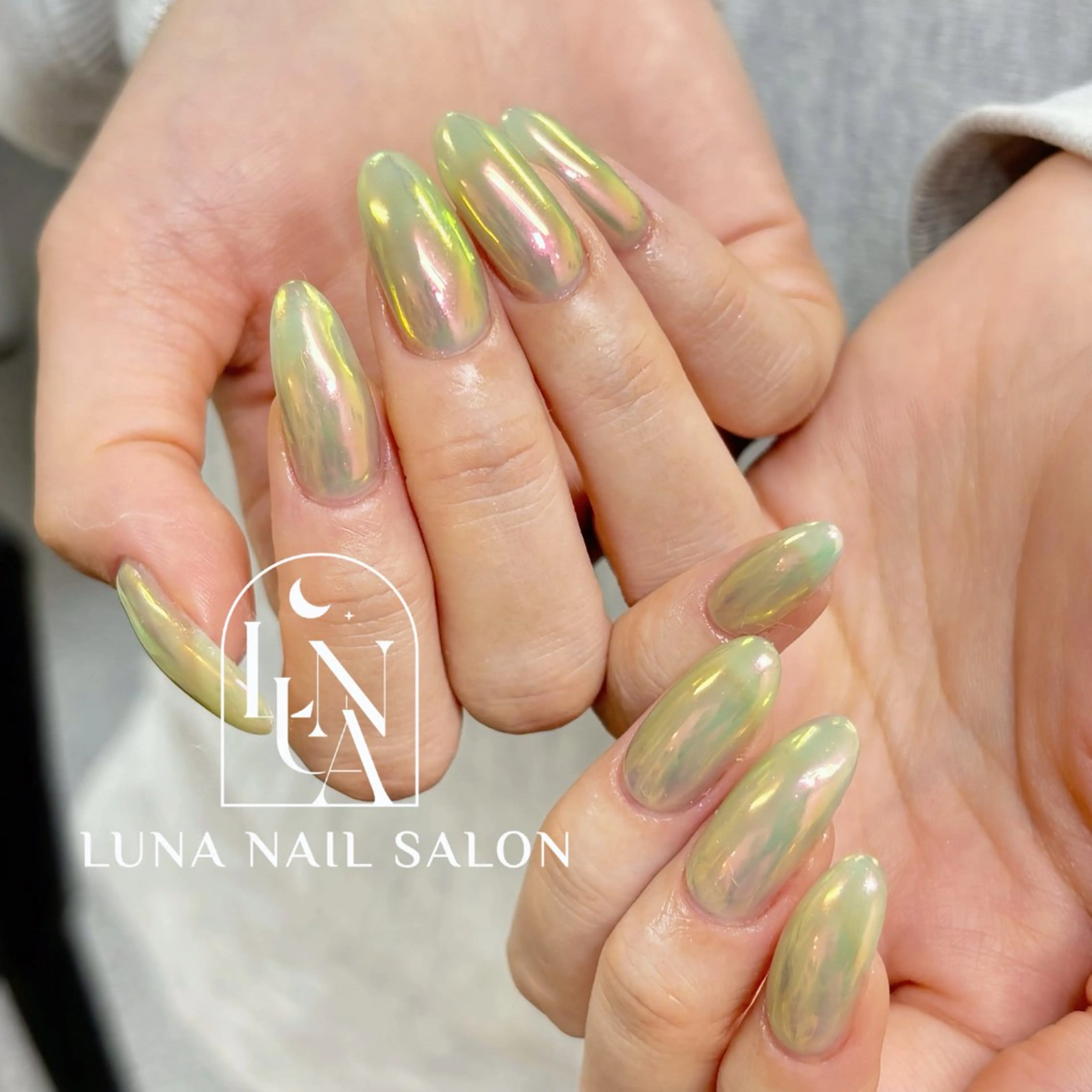 ネイル アートネイル フレンチネイル ジェルネイル ガラスフレンチ 韓国ネイル ハンドネイル ハンドケア LUNA Nail salon💕のネイルデザイン