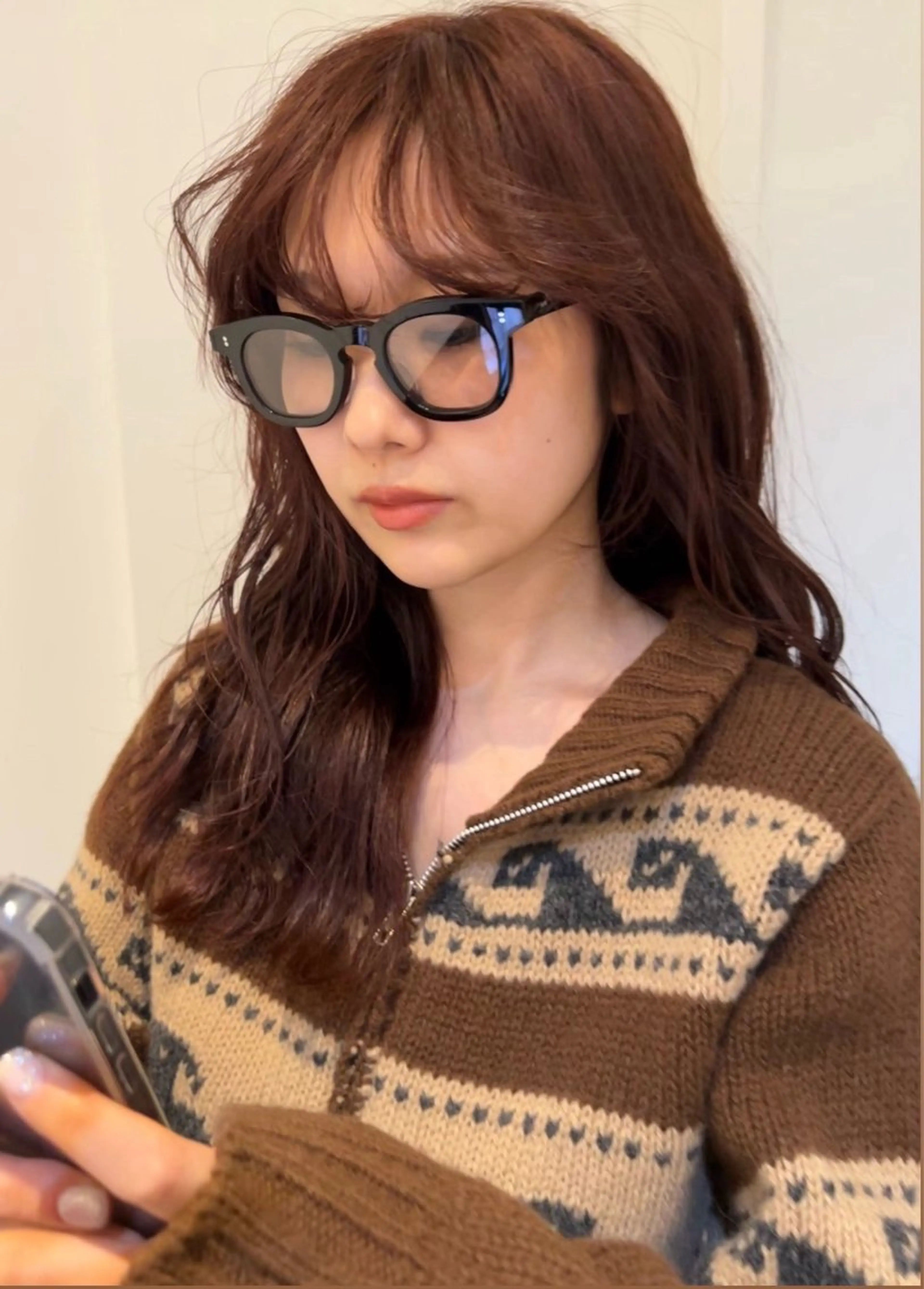 セミロング カラー ブリーチ ダブルカラー ブリーチなしカラー 三谷はるな /名古屋/本山のヘアスタイル