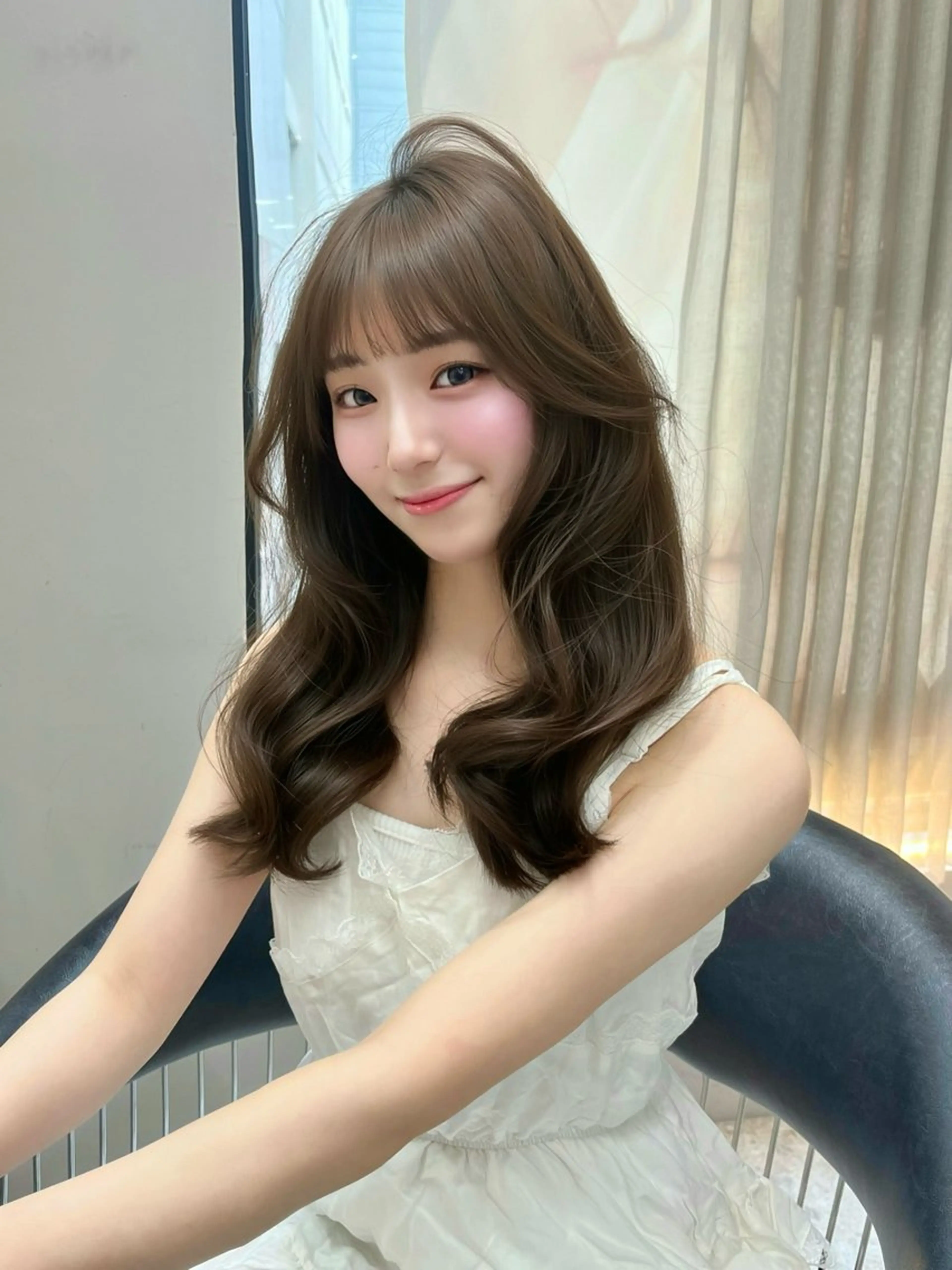 ロング カラー ベージュカラー 透明感カラー ダブルカラー オリーブベージュ 野田 美咲のヘアスタイル