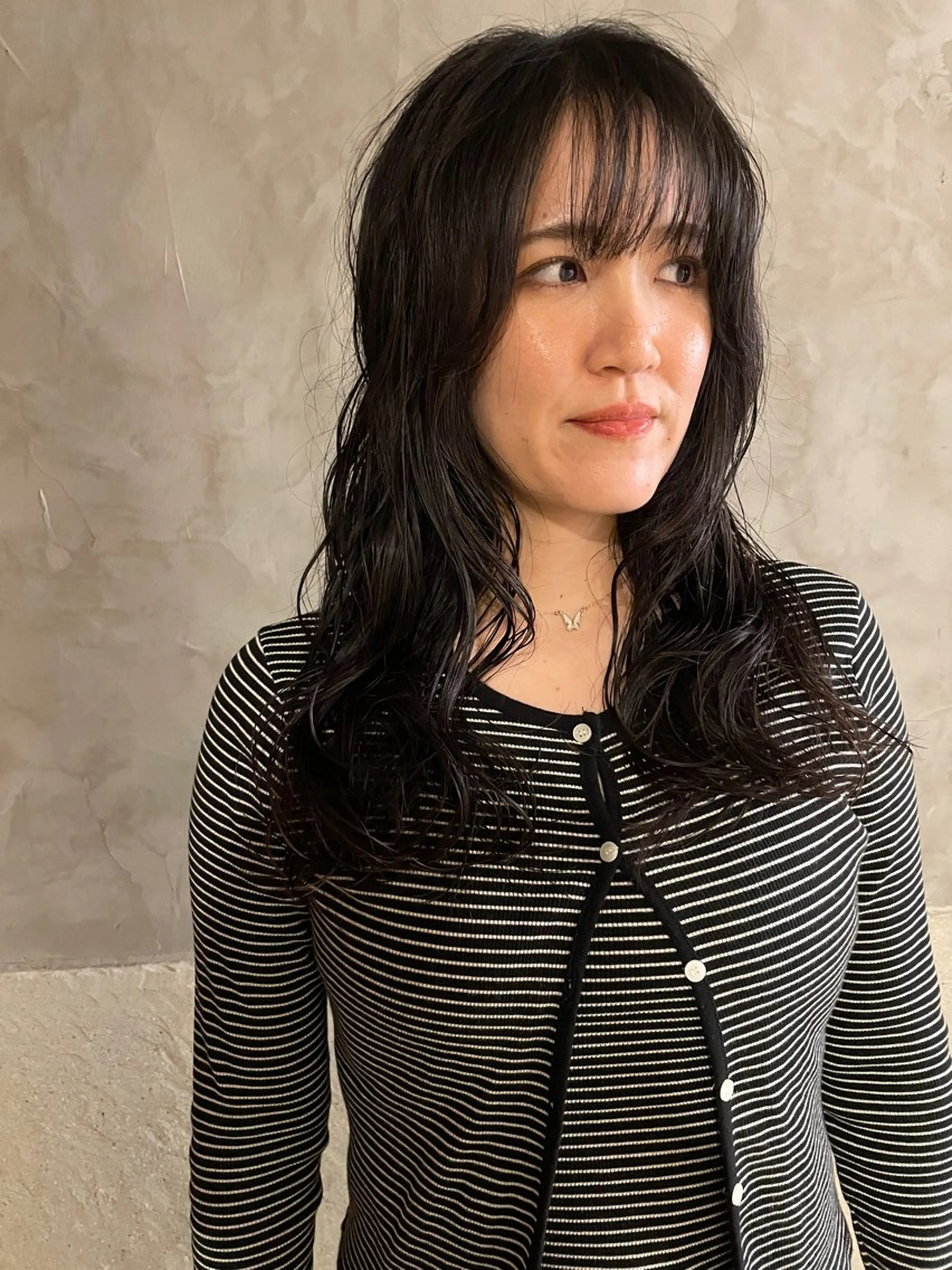 ロング パーマ カット パーマ トリートメント さの あやねのヘアスタイル