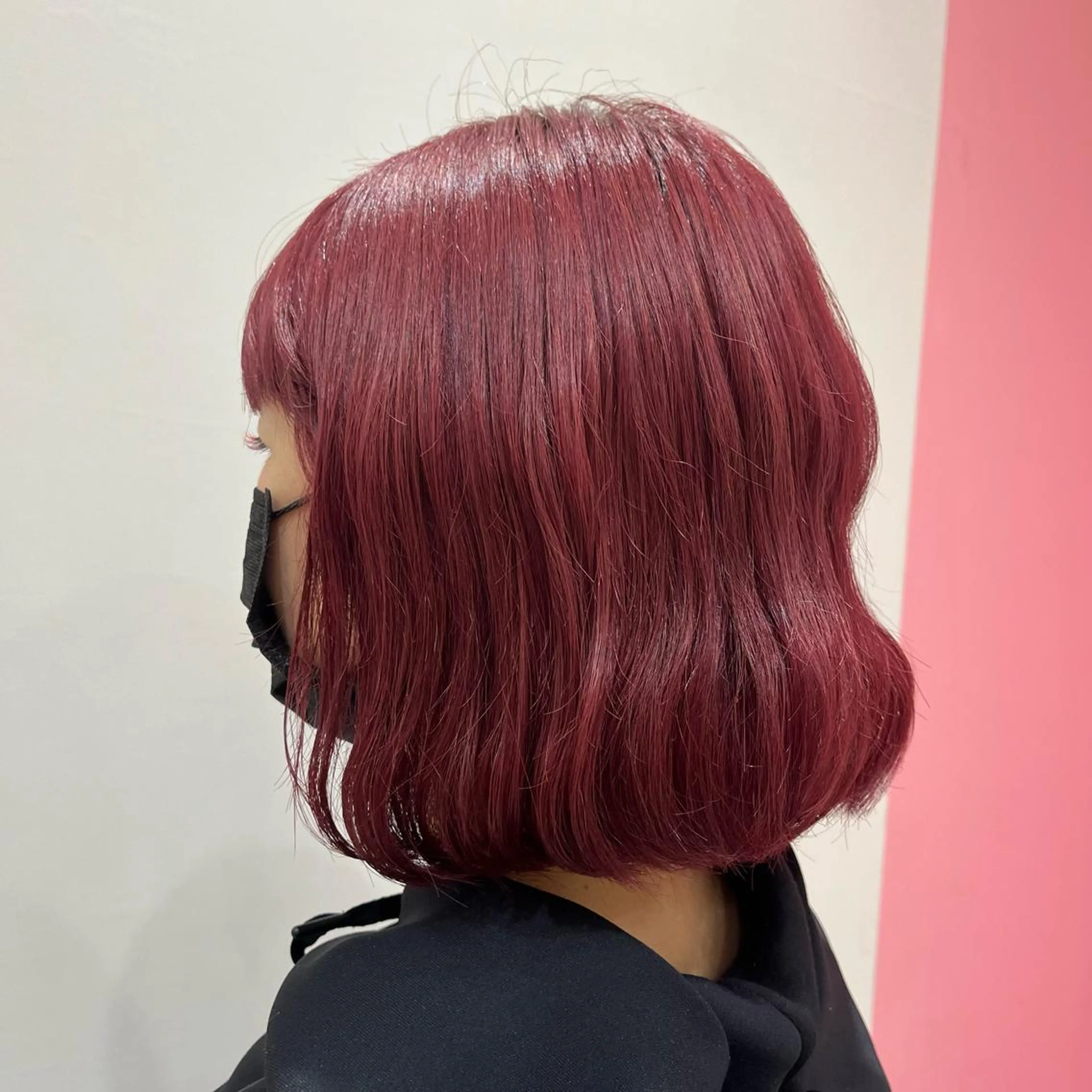 ミディアム カラー クルミ🤍推し活 🎀ピンクカラーのヘアスタイル