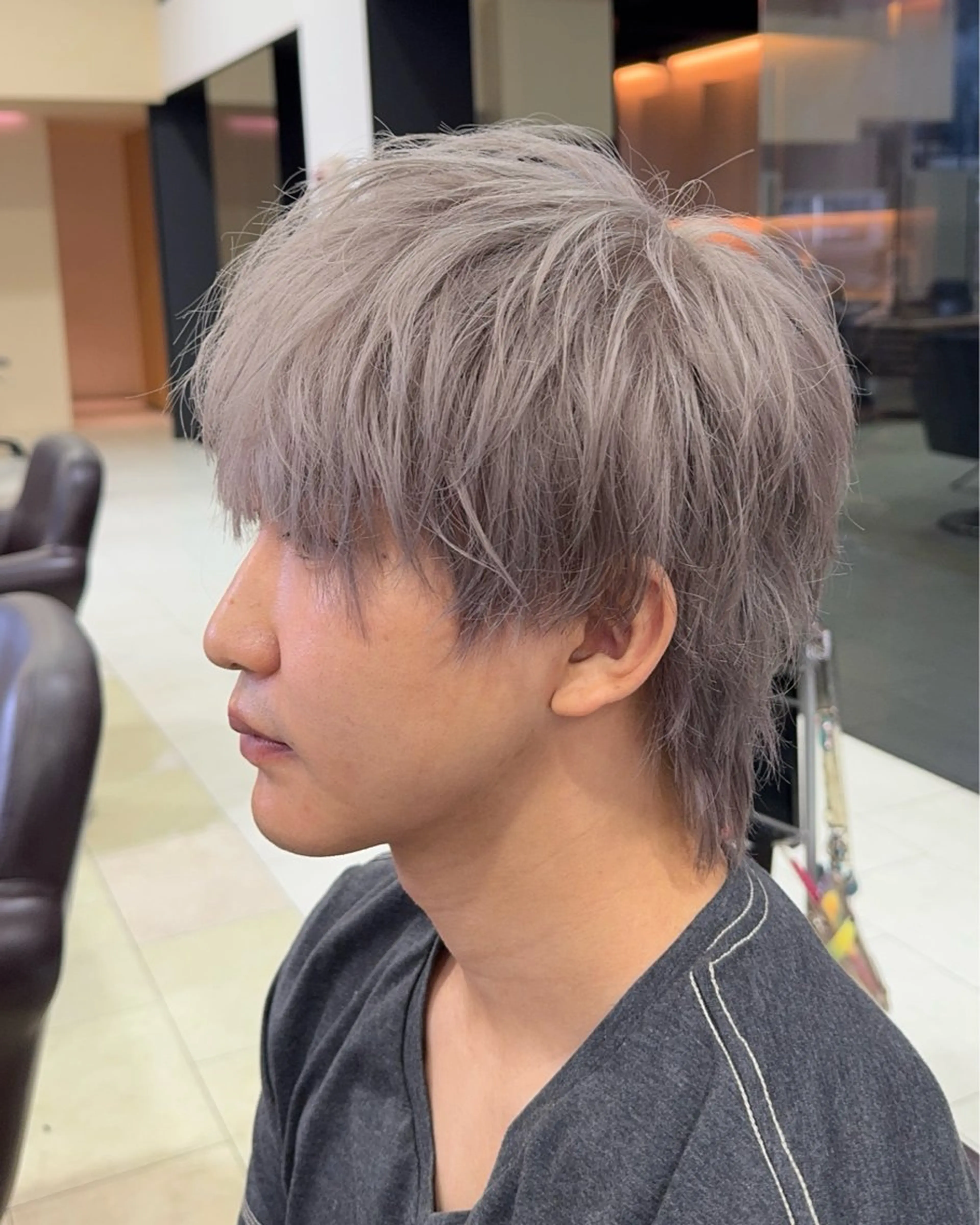 カラー メンズ カット ヘアカラー レイヤー/センター パート/坂本翔のヘアスタイル