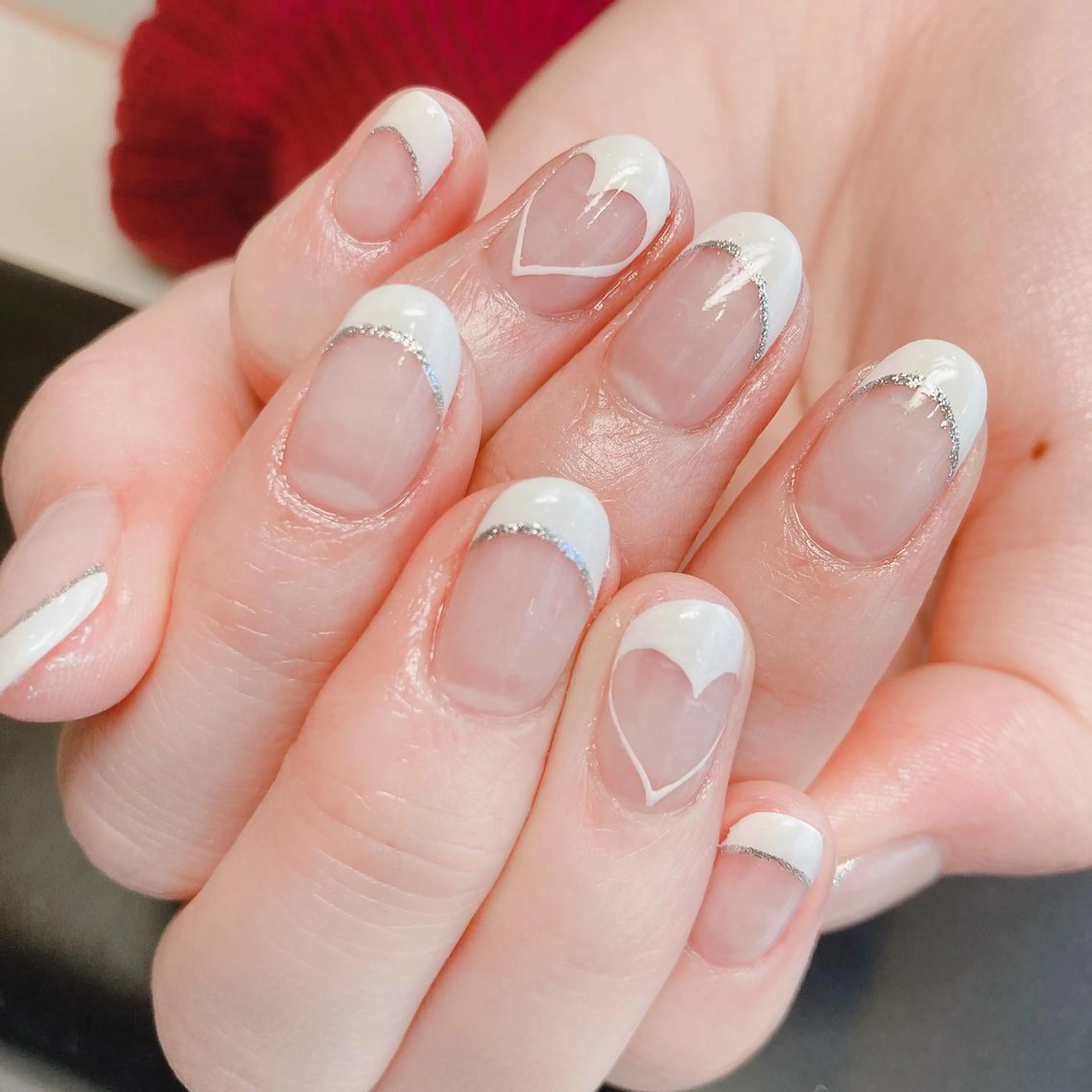 ネイル フレンチネイル ハート Nail salon  Stella所属・Nail salon Stellaのネイルデザイン