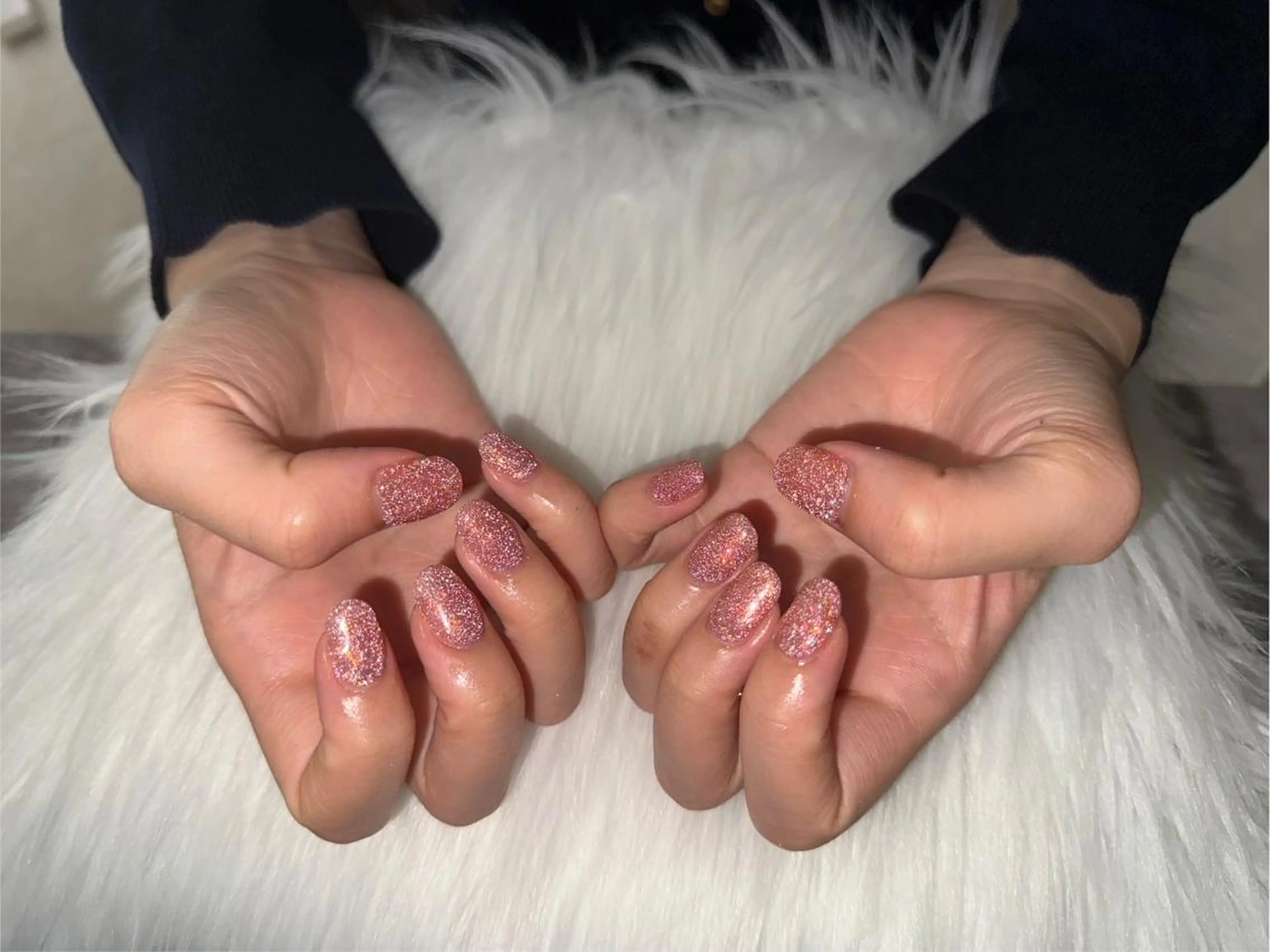 ネイル フラッシュネイル ラメ(グリッター) ピンク ハンドネイル Nail Salon Lindaのネイルデザイン