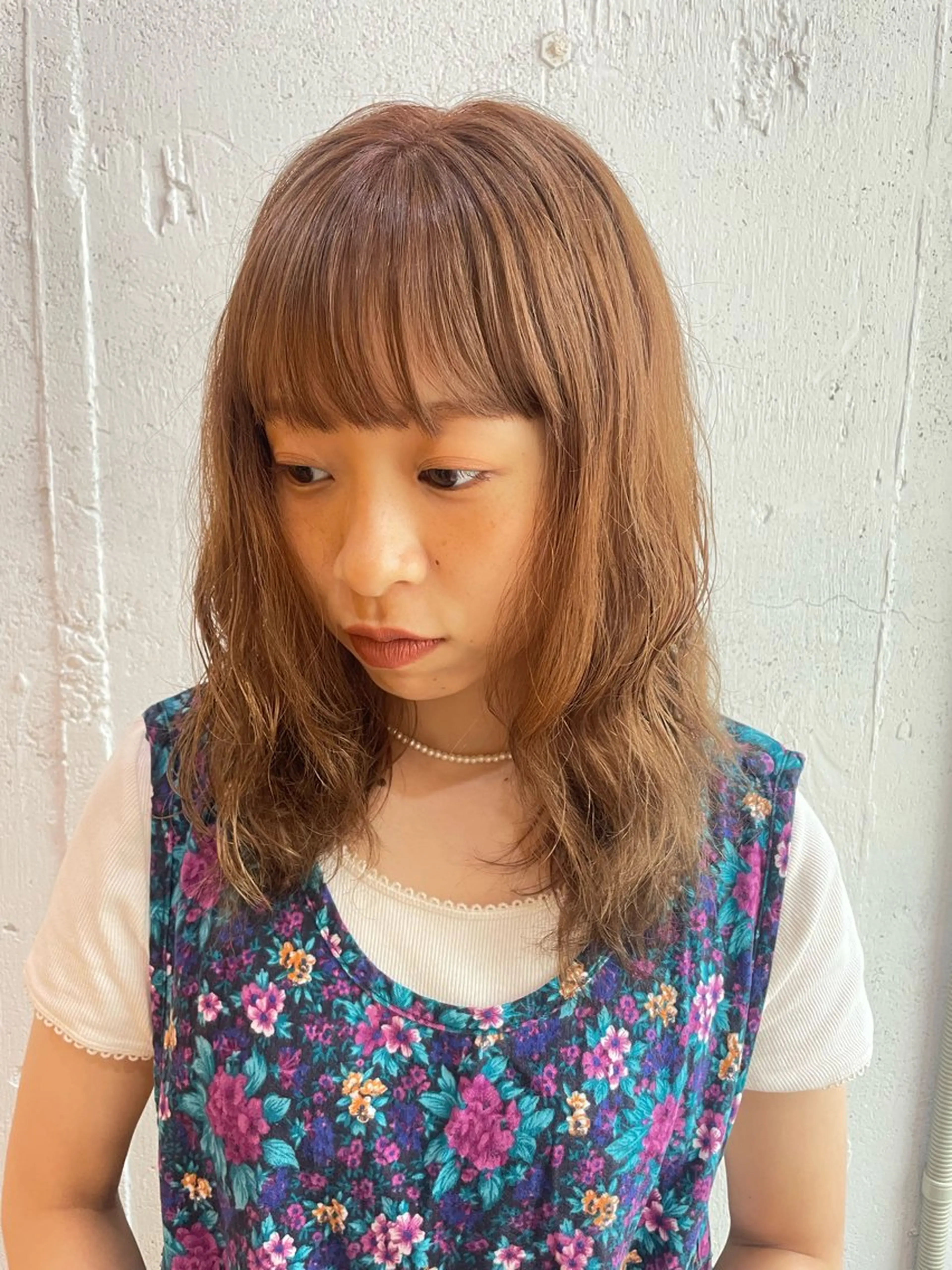 セミロング カット ヘアカラー トリートメント hisano / ハイトーン･透明感のヘアスタイル