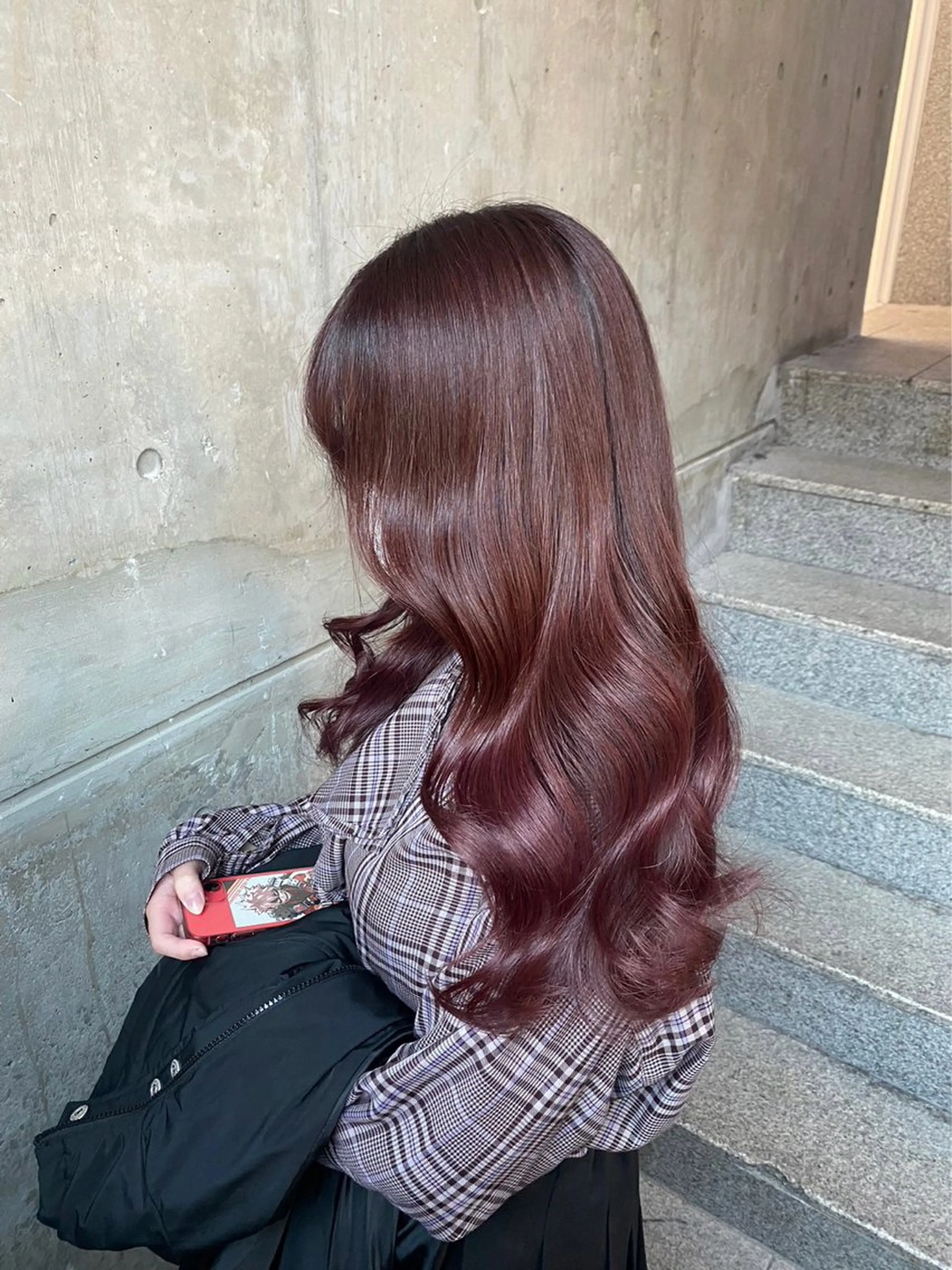 セミロング カラー ヘアカラー トリートメント ヘッドスパ ヘアセット 大人っぽ♡上品な暖色 ♡ブリーチなし♡のヘアスタイル
