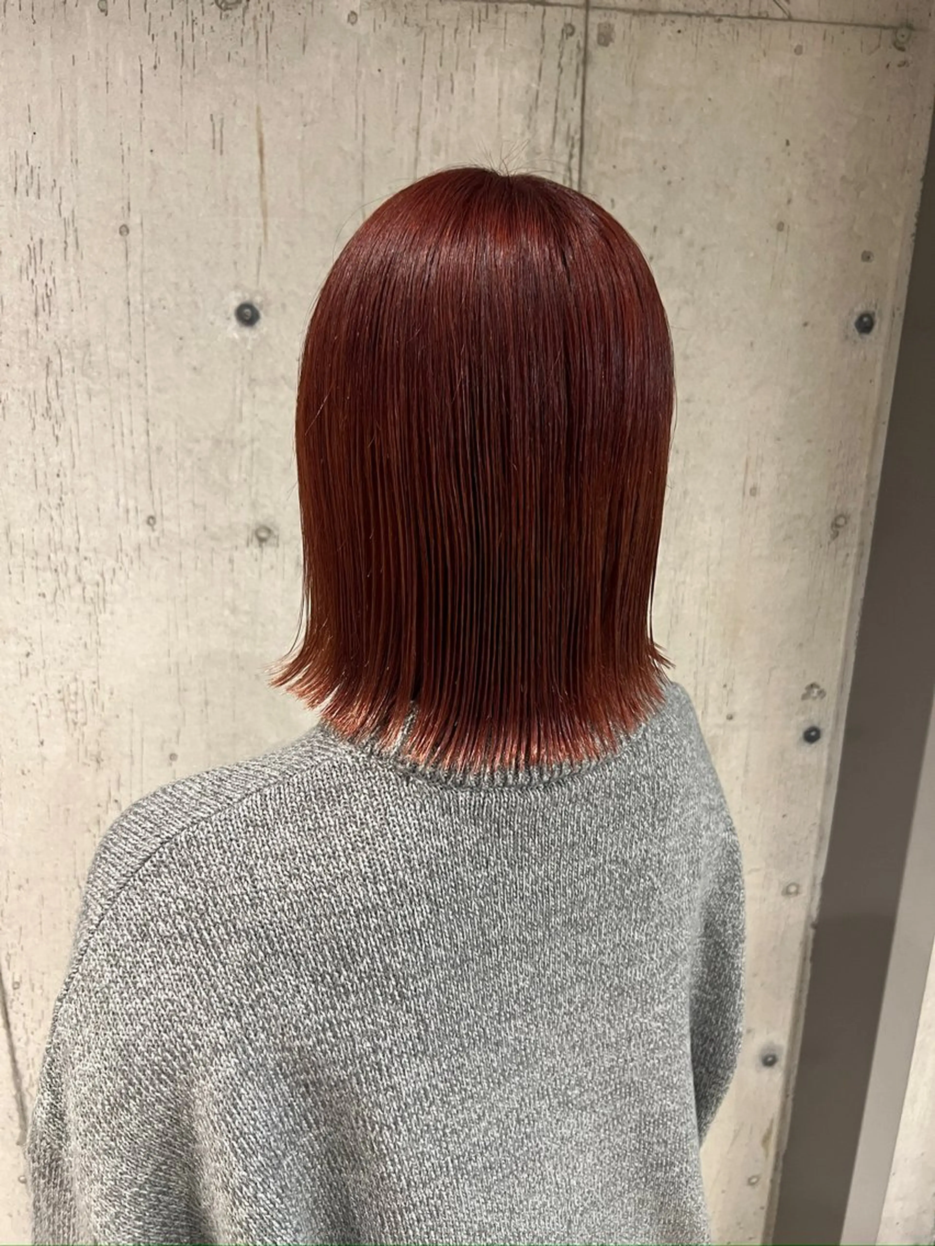 セミロング オレンジブラウン カット ヘアカラー トリートメント 透明感/血色カラー/ 似合せレイヤー/ゆいのヘアスタイル