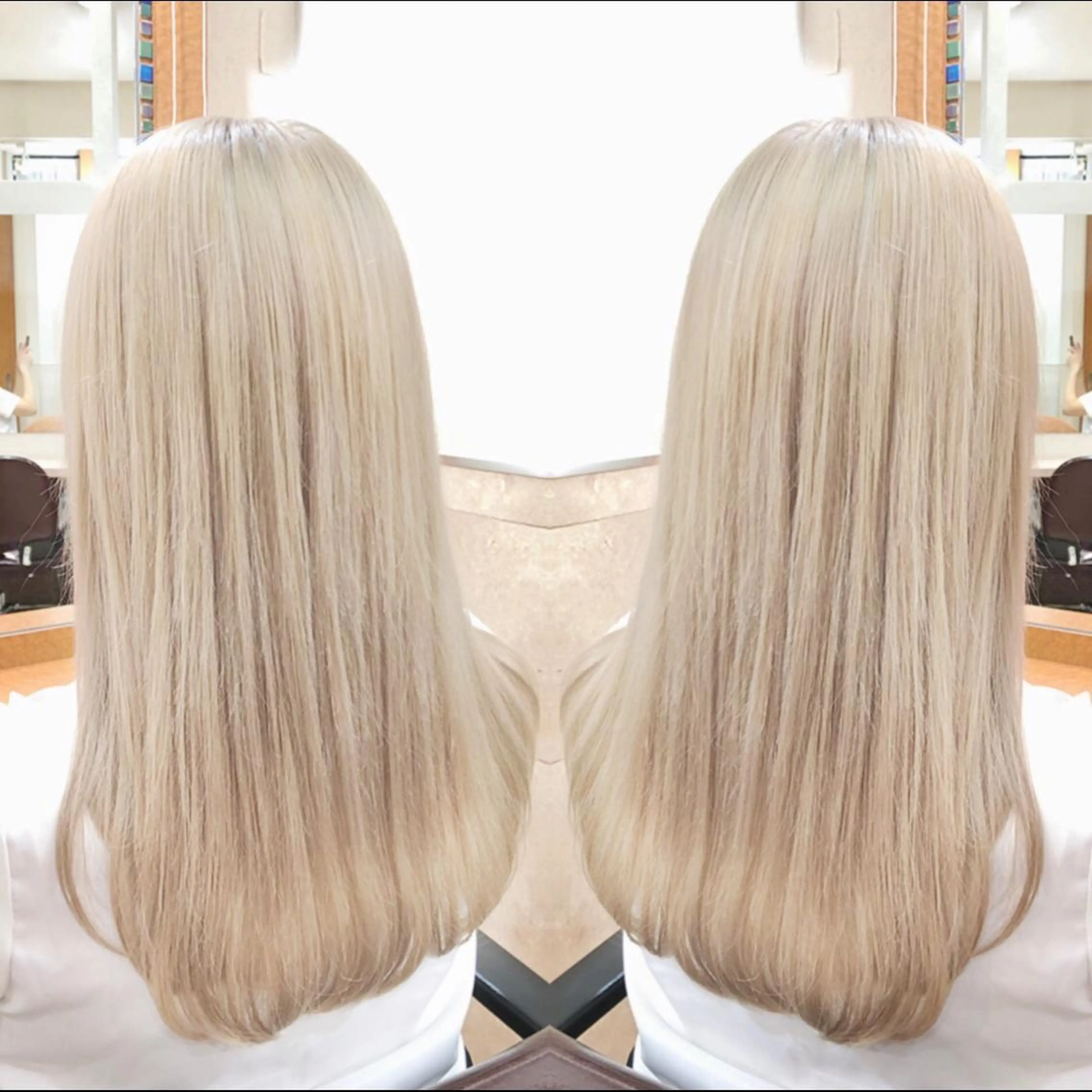 セミロング カラー ヘアカラー ヘアセット 韓国ヘア🤍髪質改善 🇰🇷AKANEのヘアスタイル