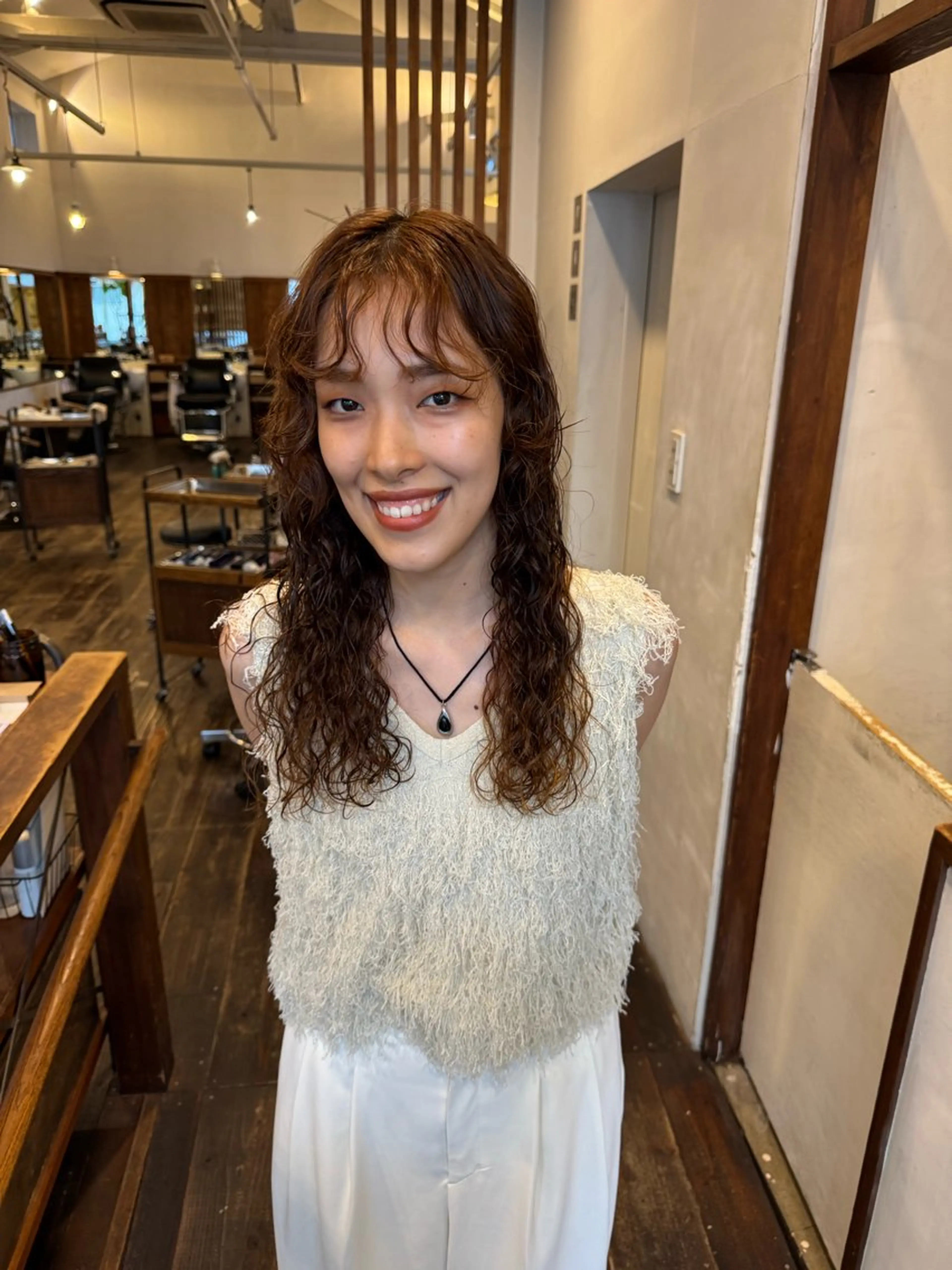 ロング パーマ カット パーマ MOK大阪梅田店 Asahiのヘアスタイル