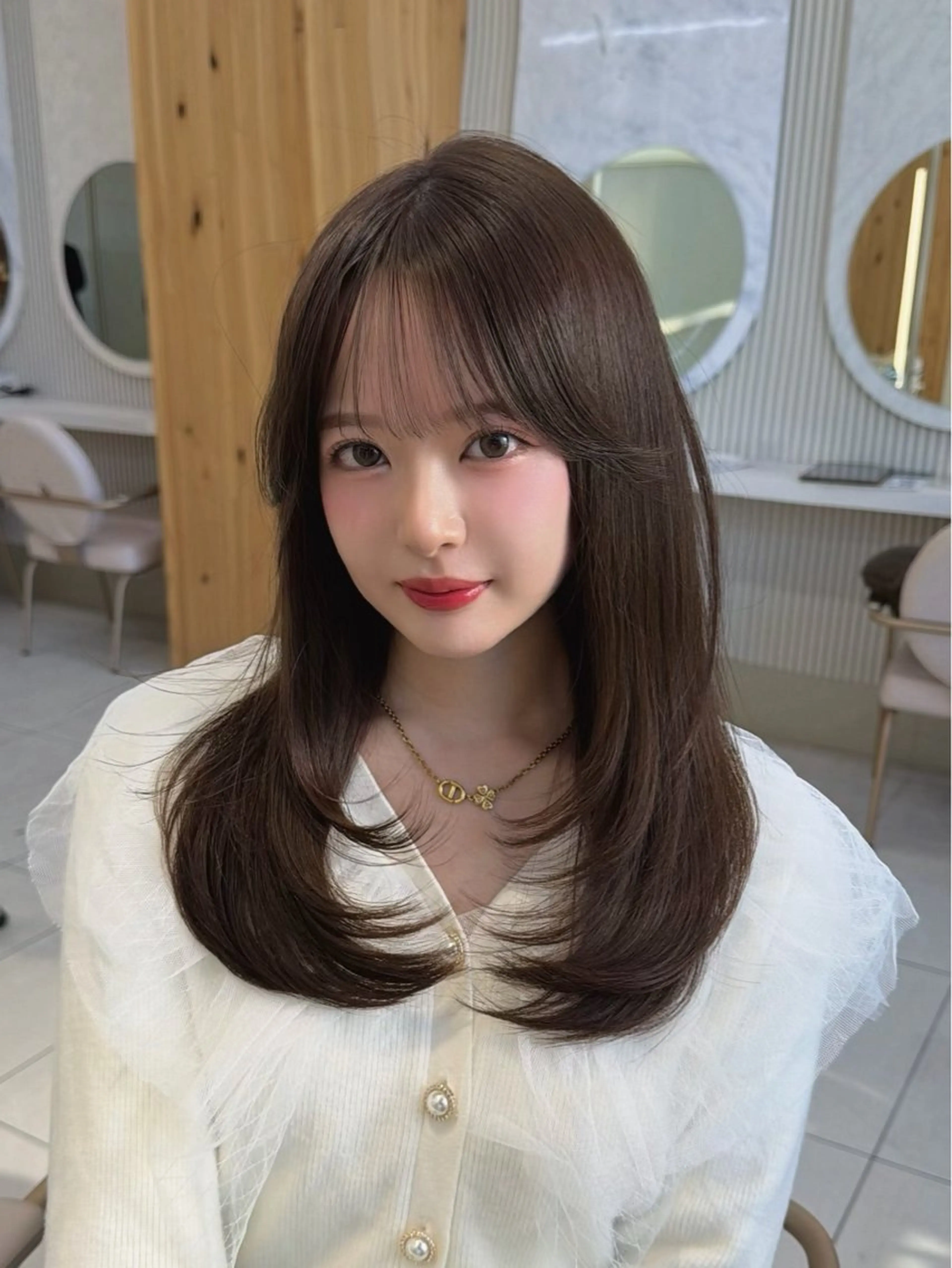 セミロング カット ヘアカラー トリートメント レイヤー/顔周り /韓国ヘア/TAKUのヘアスタイル