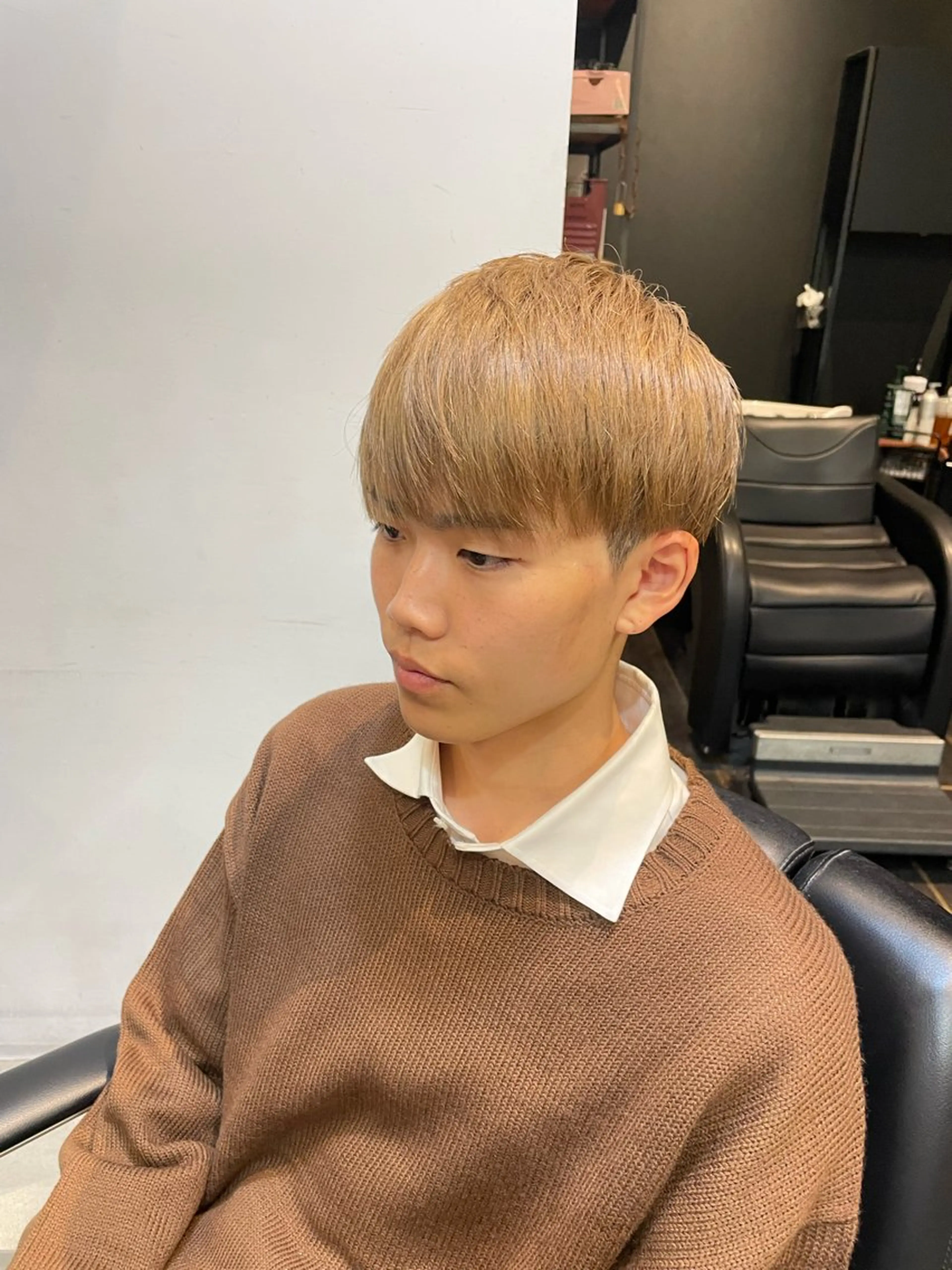 ミディアム カラー メンズ マッシュ 森長 マコトのヘアスタイル