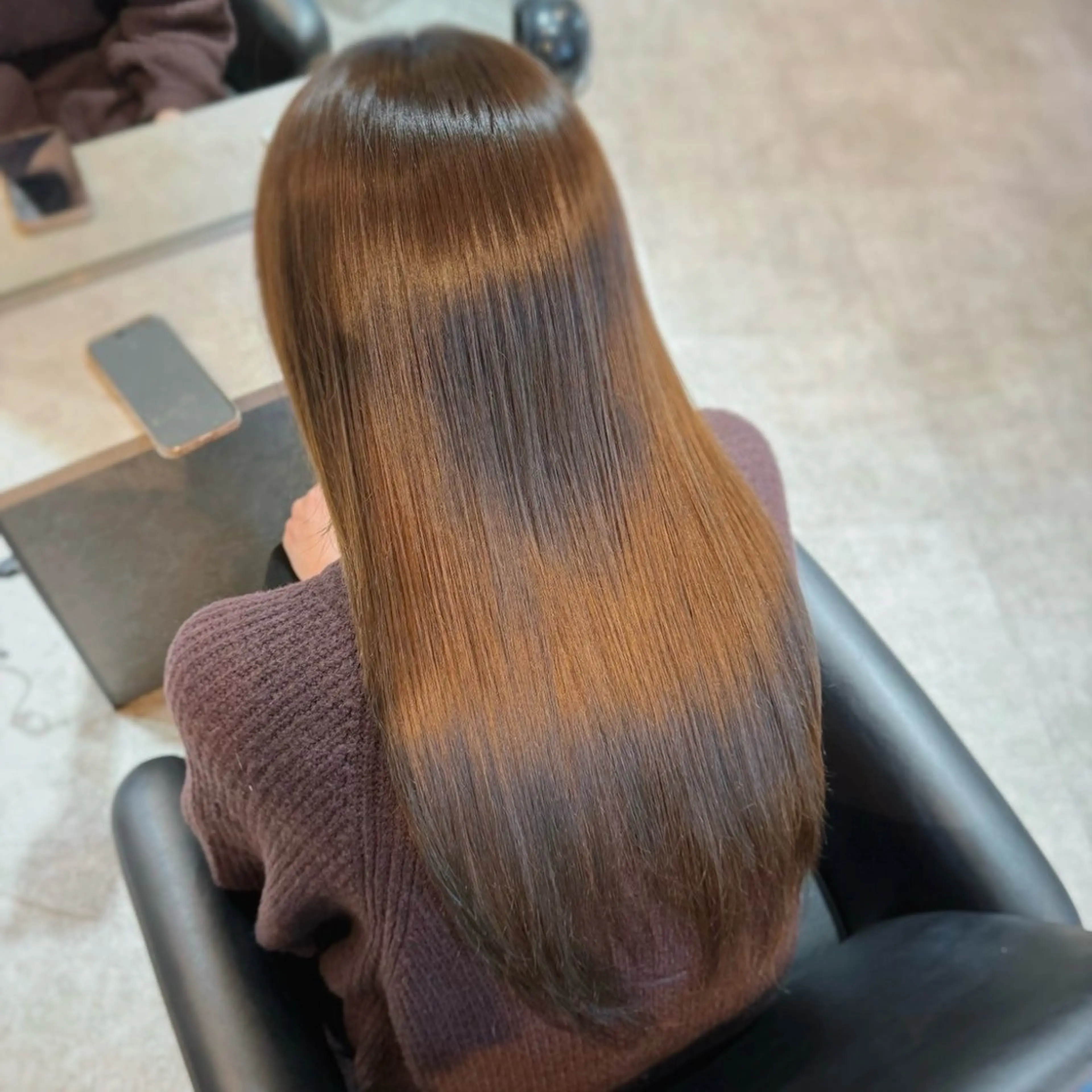 ロング くびれヘア 顔周りカット 髪質改善 韓国風ヘア レイヤーカット ヘアカラー トリートメント lana hair 新宿/髪質改善/韓国のヘアスタイル