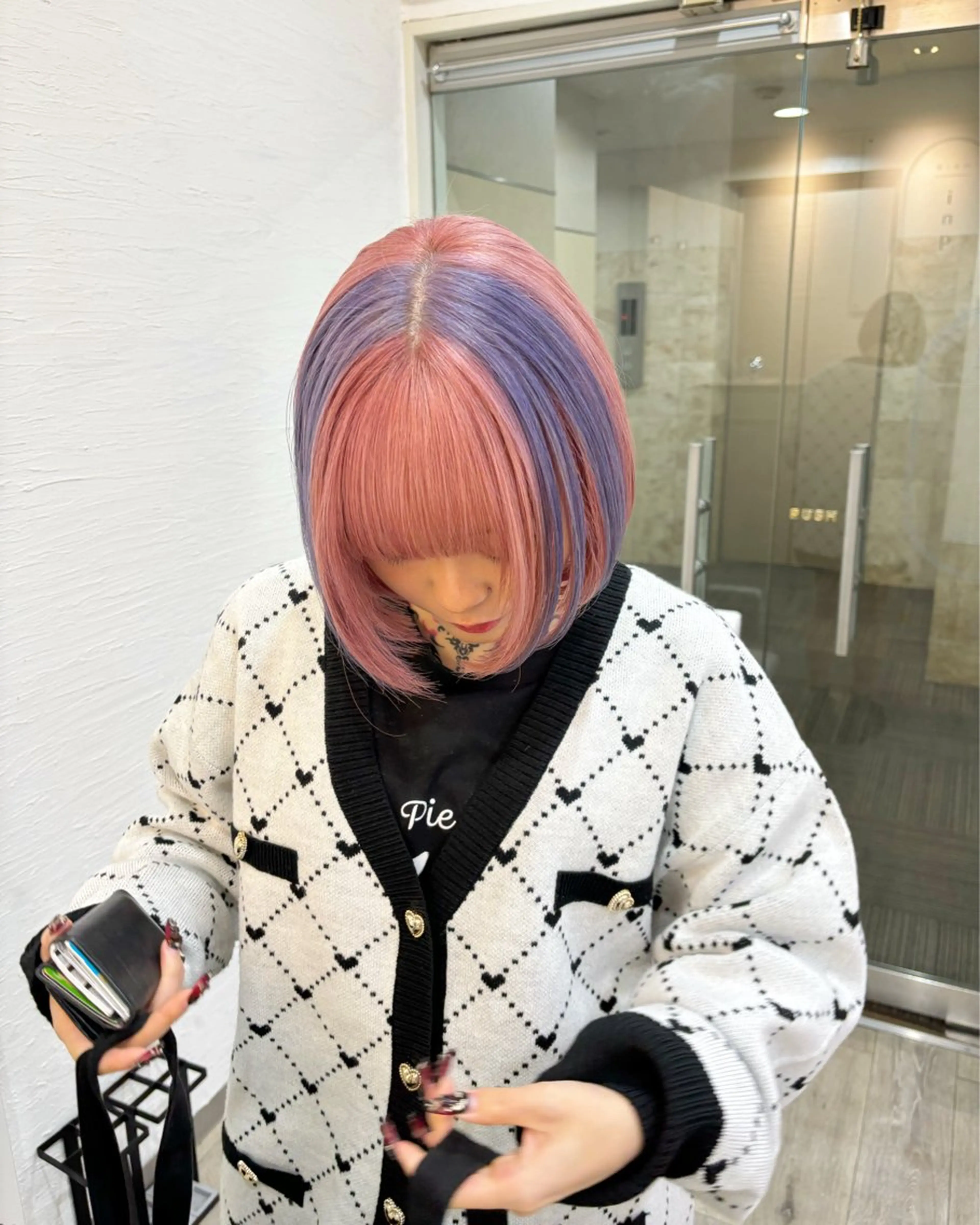 ショート カラー デザインカラー ヘアカラー トリートメント りん🌷︎名古屋 ブリーチカラーのヘアスタイル