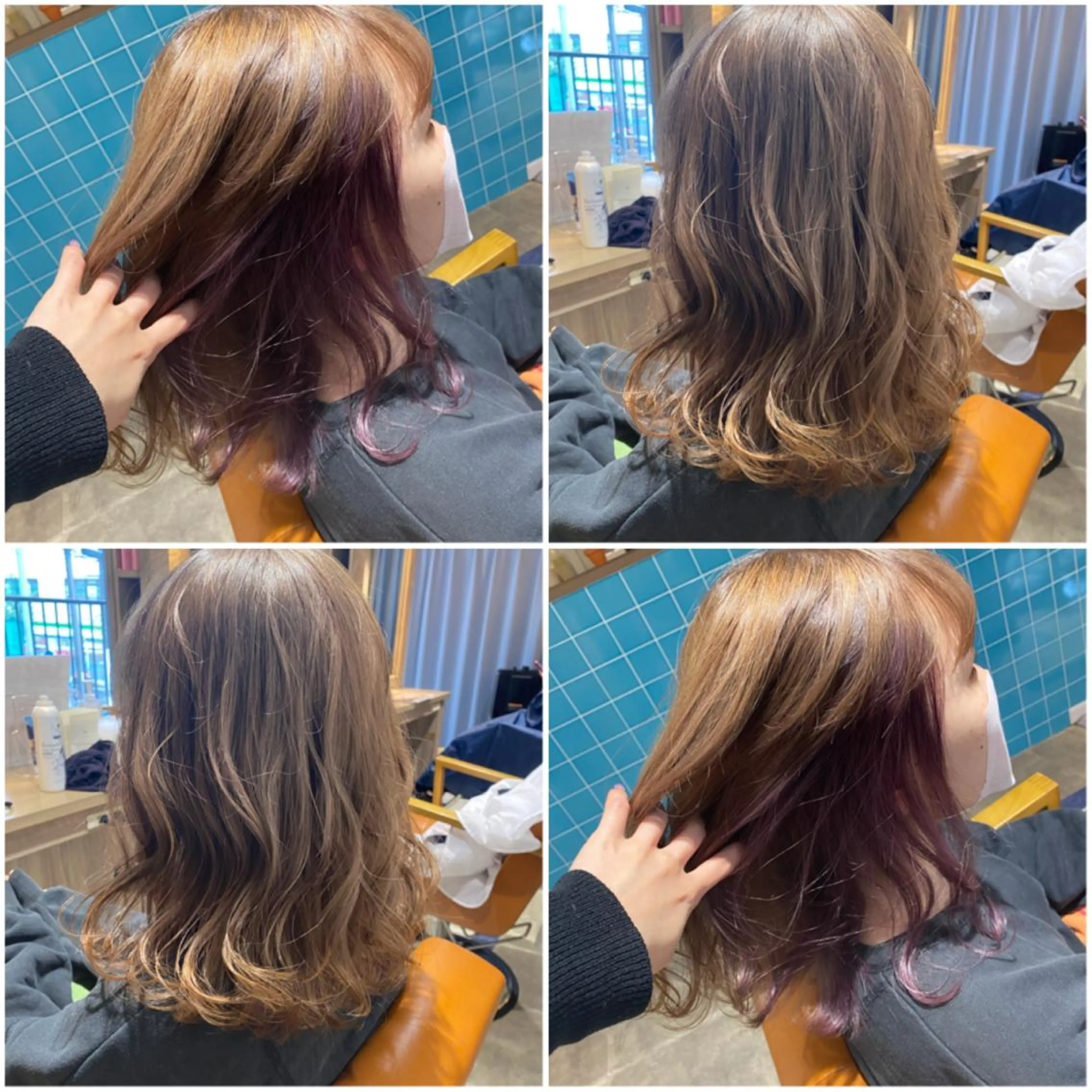 カラー ブリーチ インナーカラー カット 縮毛矯正 トリートメント 🐻結んで可愛い hair EMI🐻のヘアスタイル