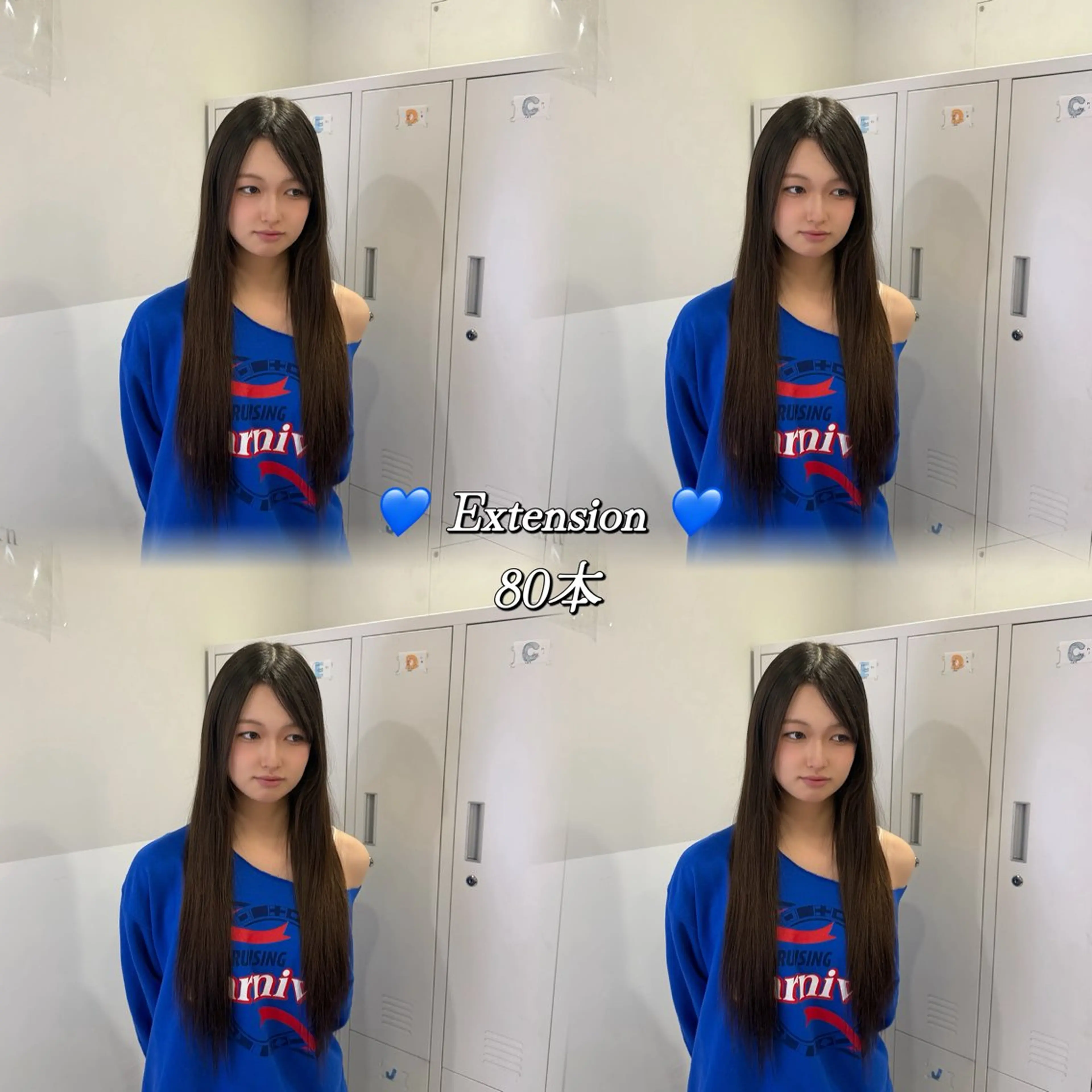 セミロング エクステ 🦋REISA🦋 エクステ×ハイトーンのヘアスタイル