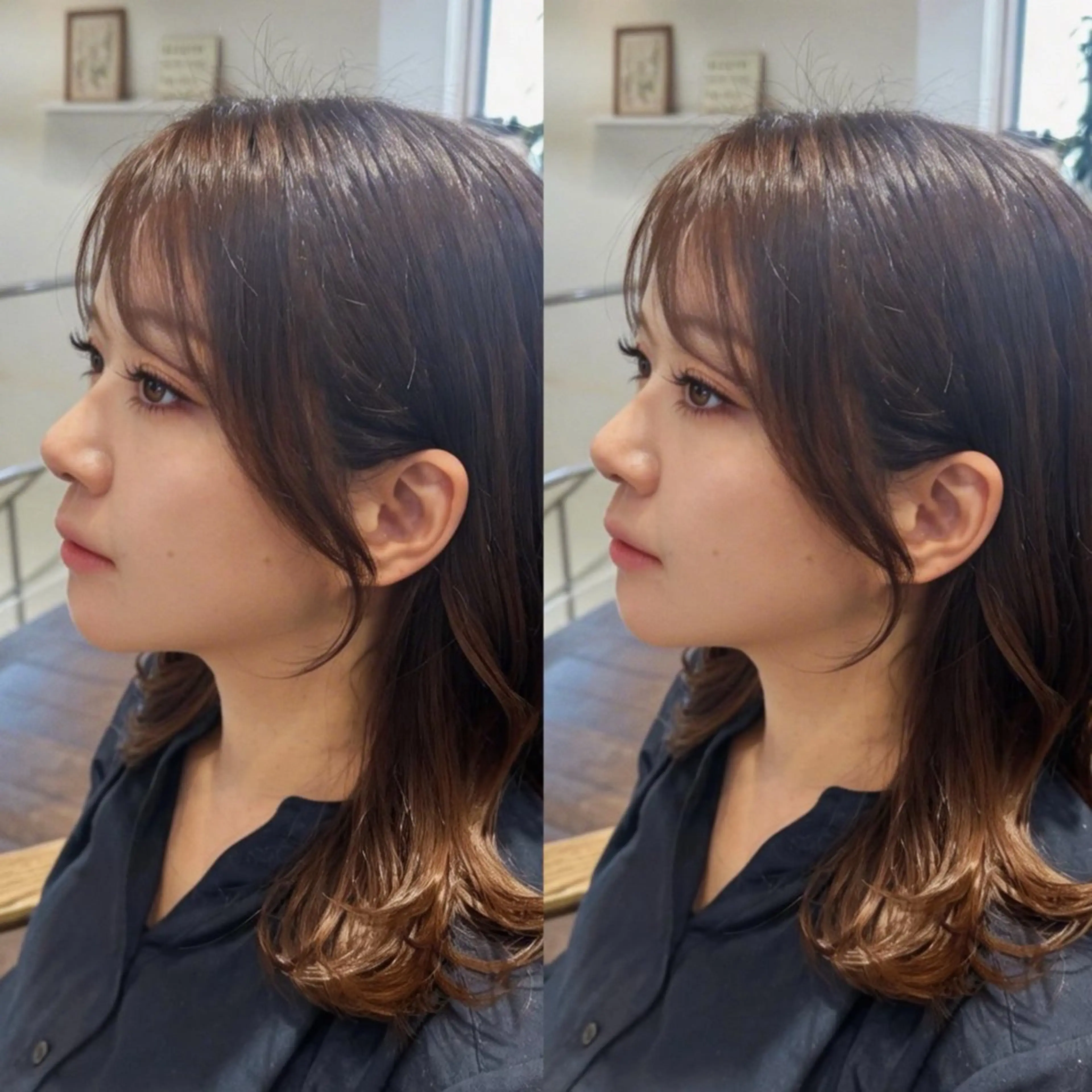 セミロング カット ヘアカラー トリートメント 🪞顔周りカット🪞 北里朋子のヘアスタイル