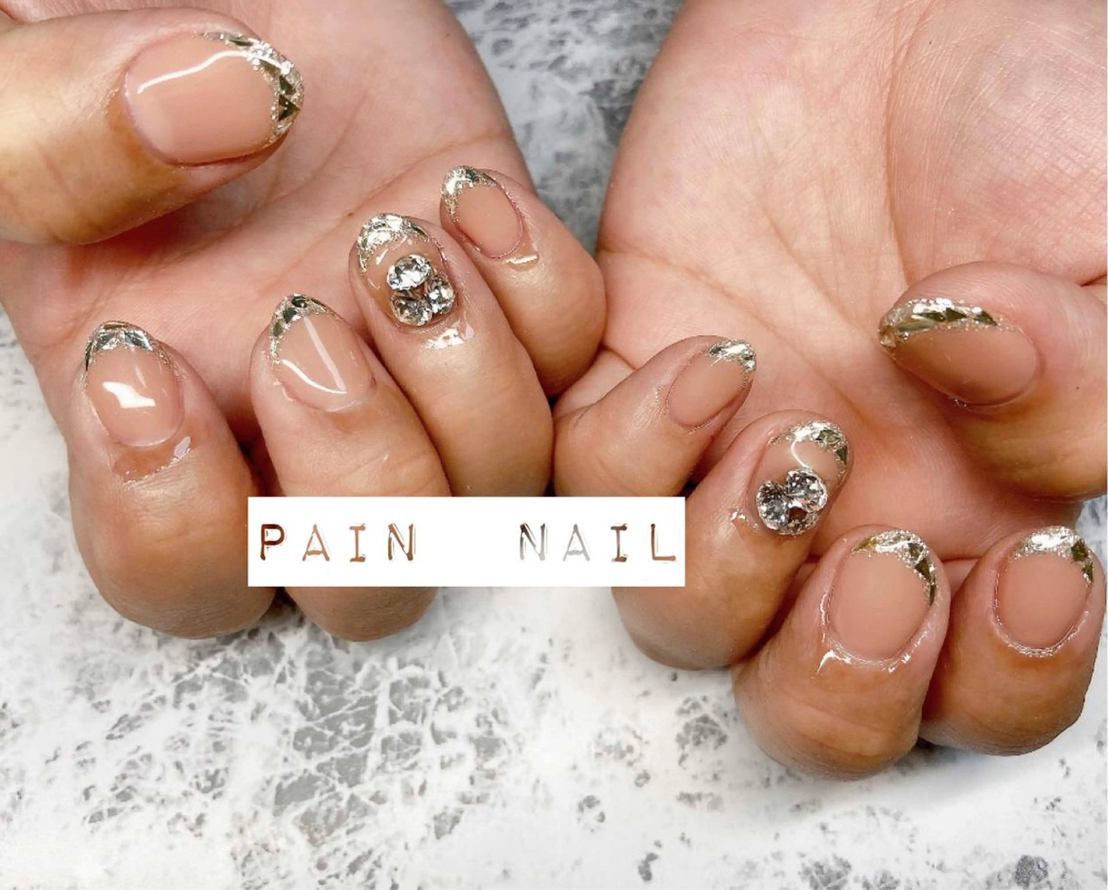 ネイル フレンチネイル ガラスフレンチ ハンドネイル P. nailのネイルデザイン