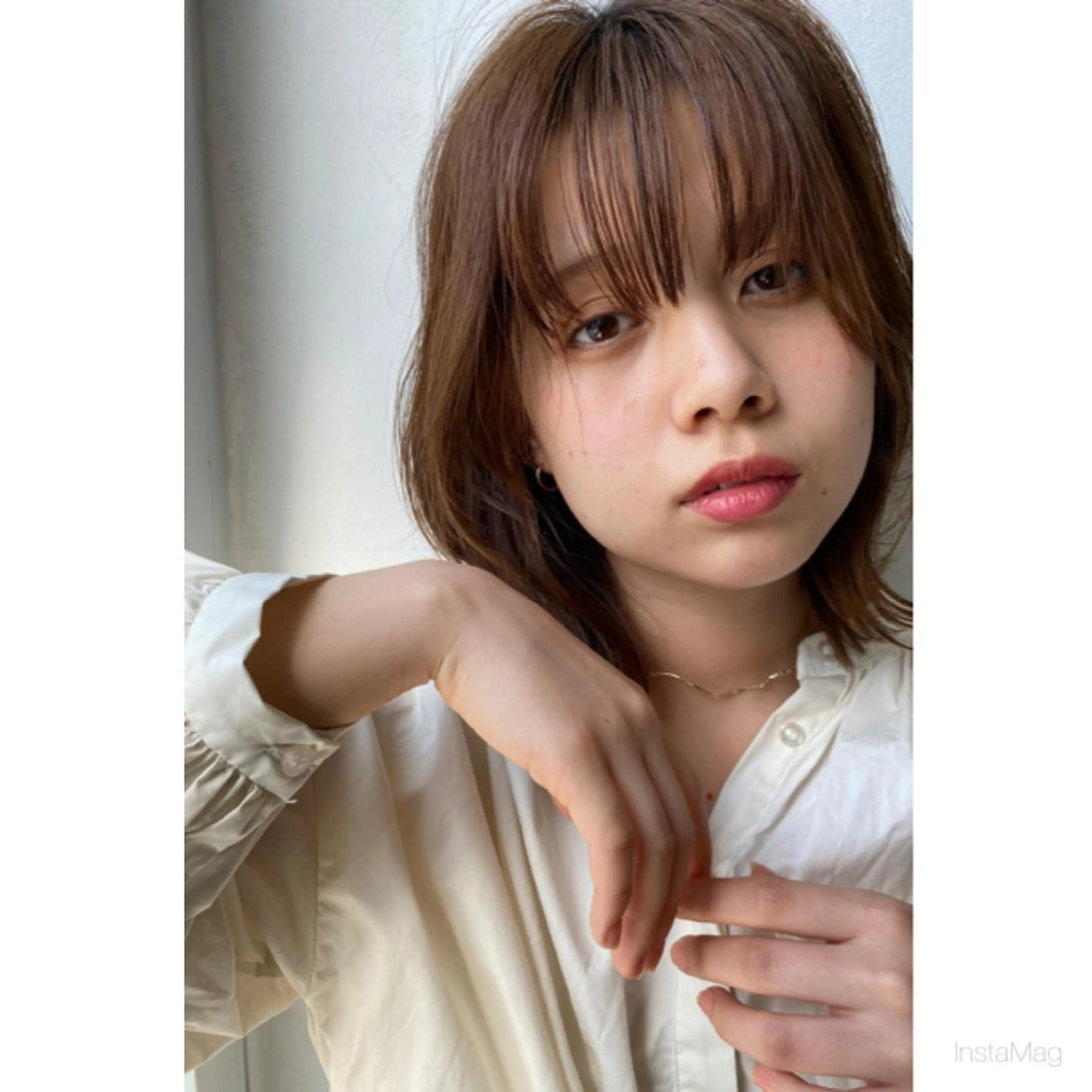 ミディアム カラー カット ヘアカラー 岩間 香純のヘアスタイル