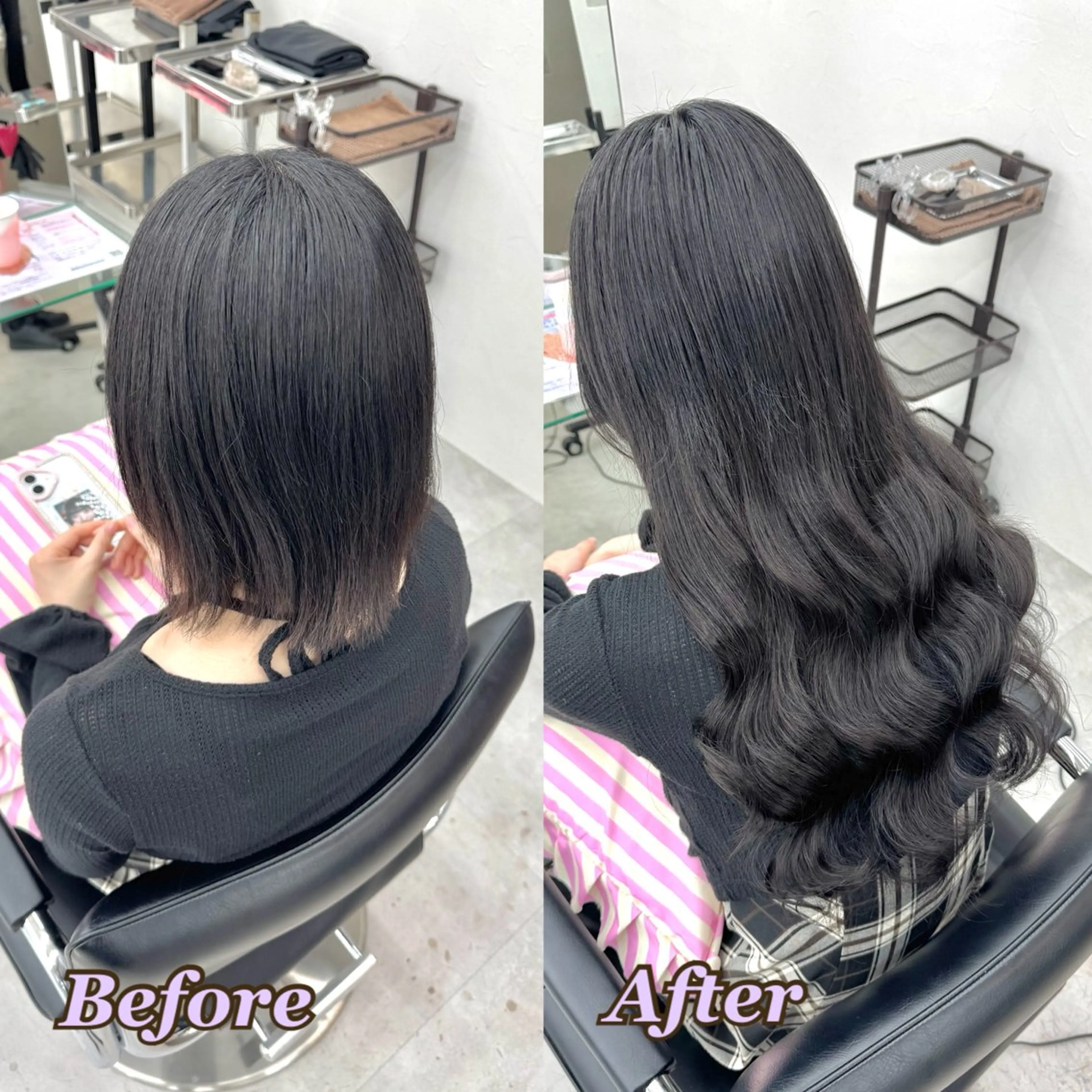 エクステ ヘアメ🎀推しカラー 🥣横浜/しほ🧸のヘアスタイル