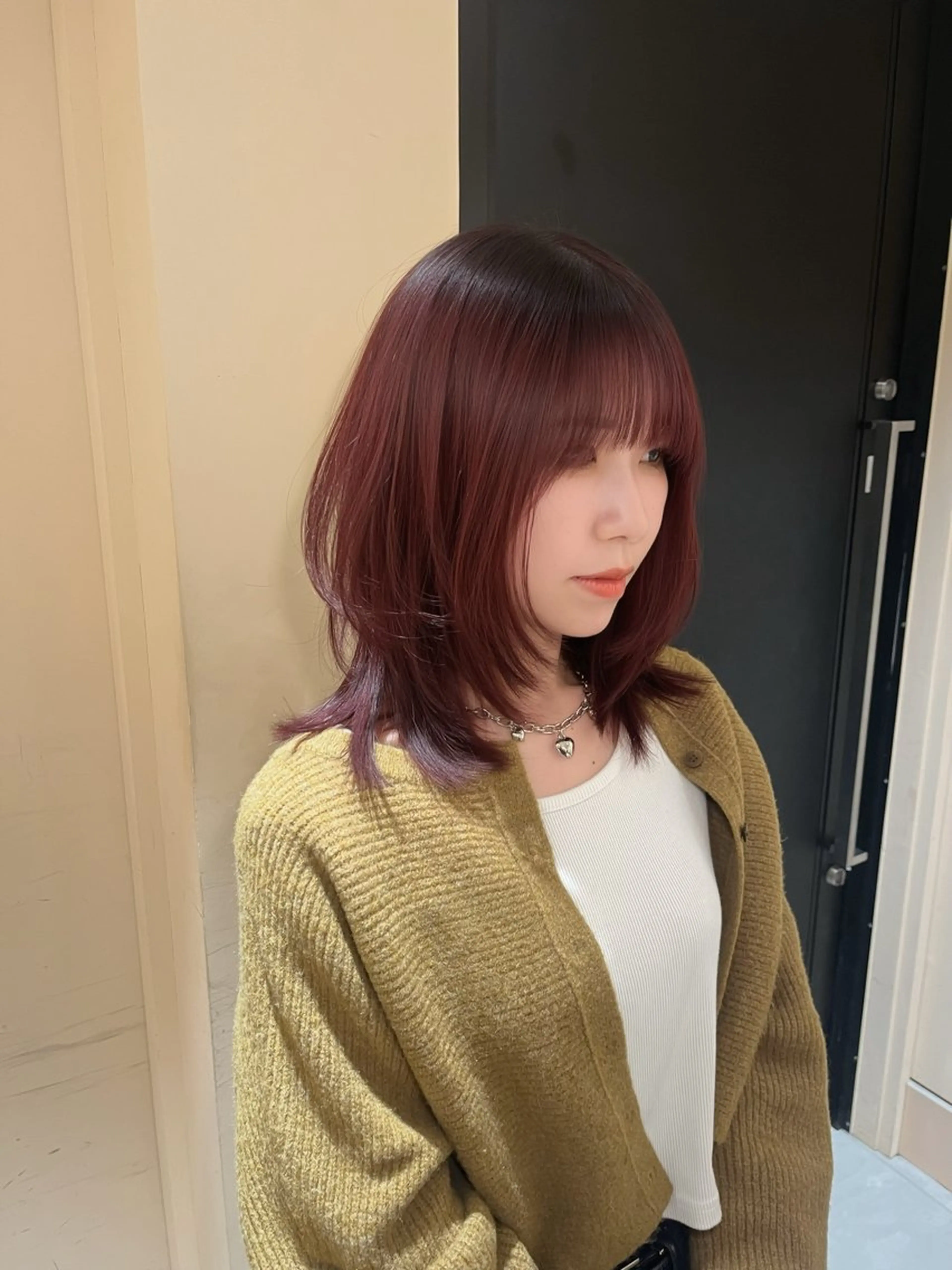 ミディアム カラー ヘアカラー トリートメント ナミ🩶暗髪/暖色 ❤️/透明感/縮毛のヘアスタイル