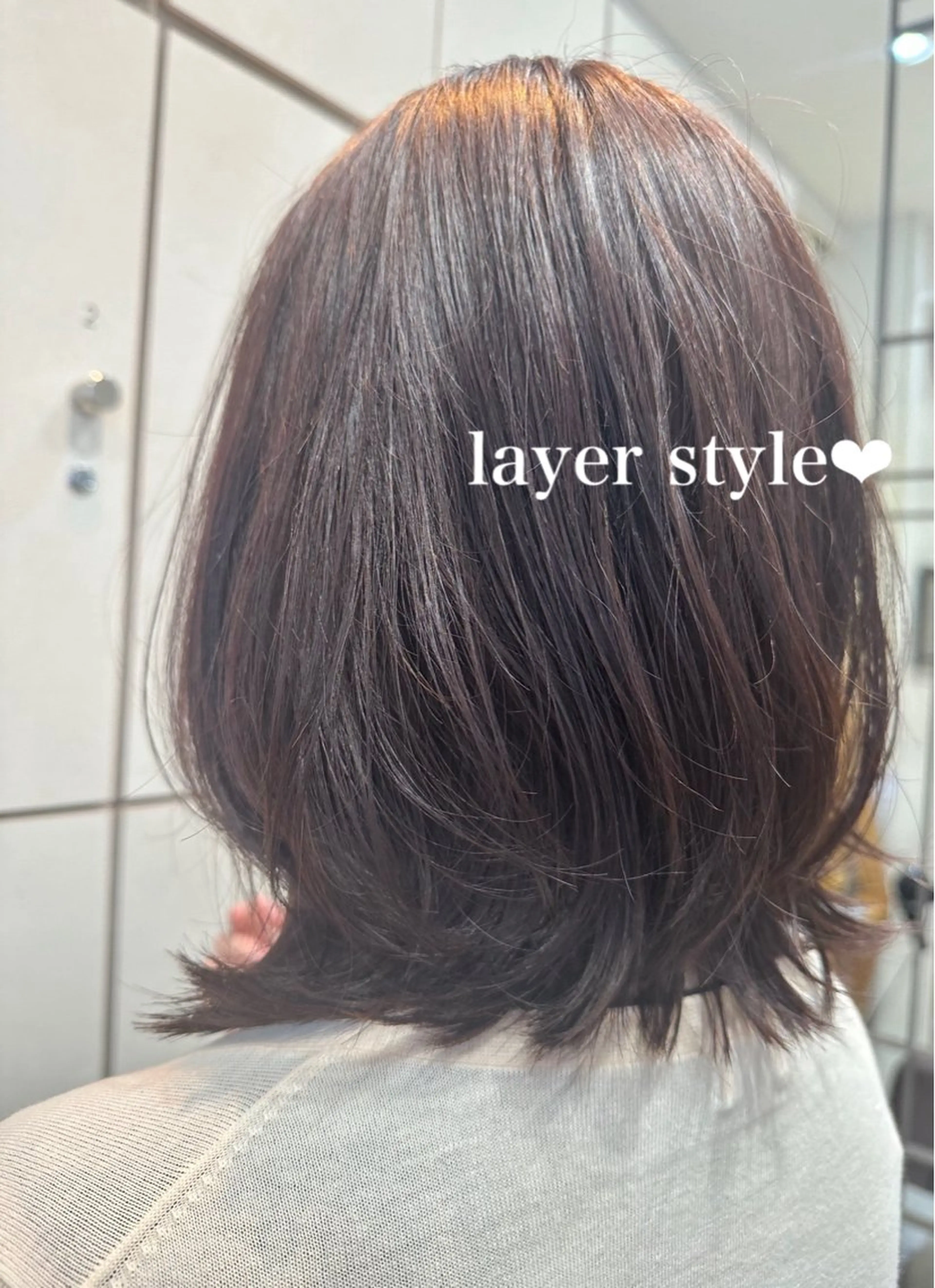 ミディアム レイヤーカット カット ヘアカラー トリートメント 美髪矯正/渡辺 りんのヘアスタイル