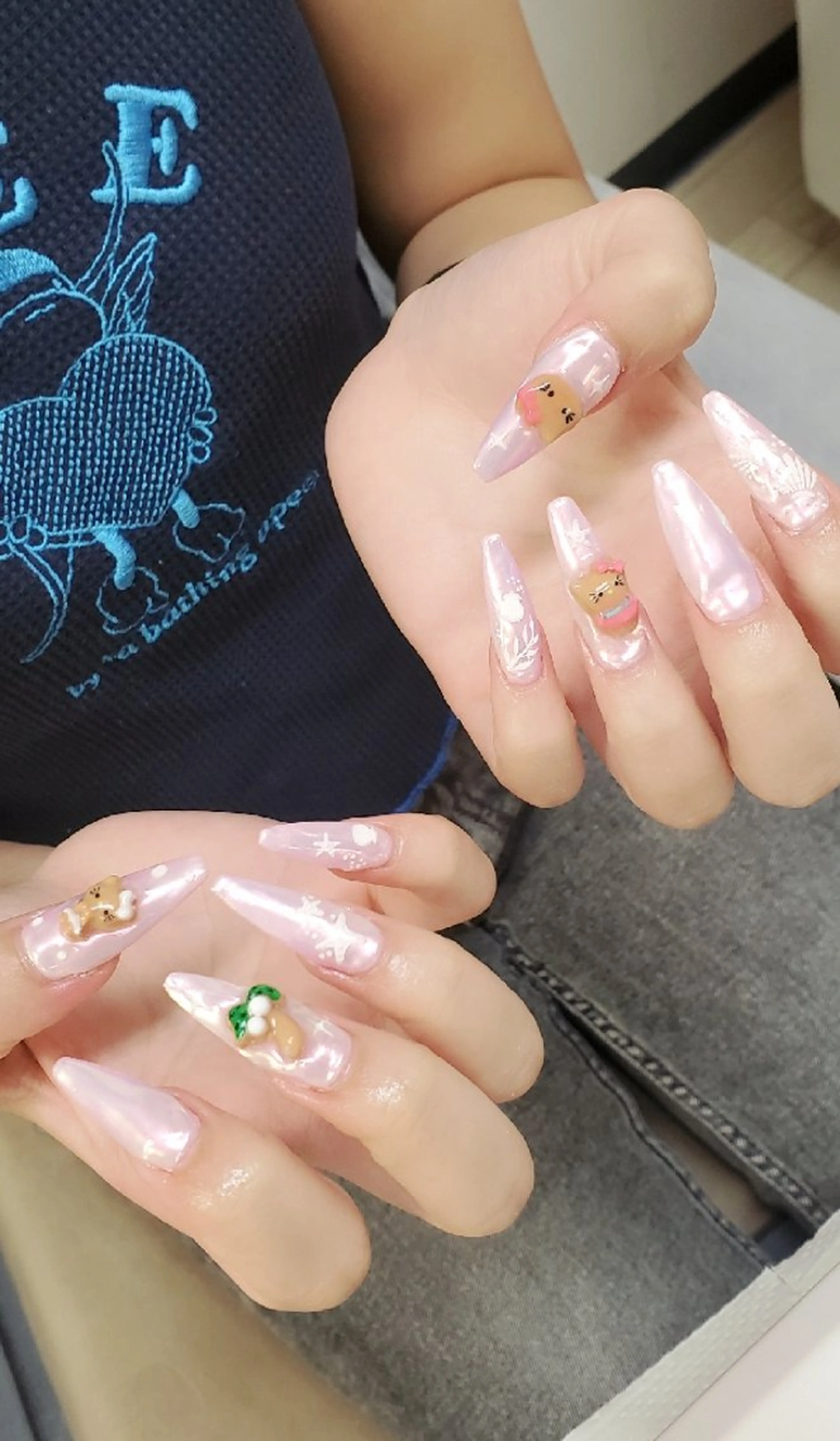 ネイル ミラーネイル 持ち込み スカルプネイル 夏ネイル ハンドネイル Nail 🌱TSUBASAのネイルデザイン