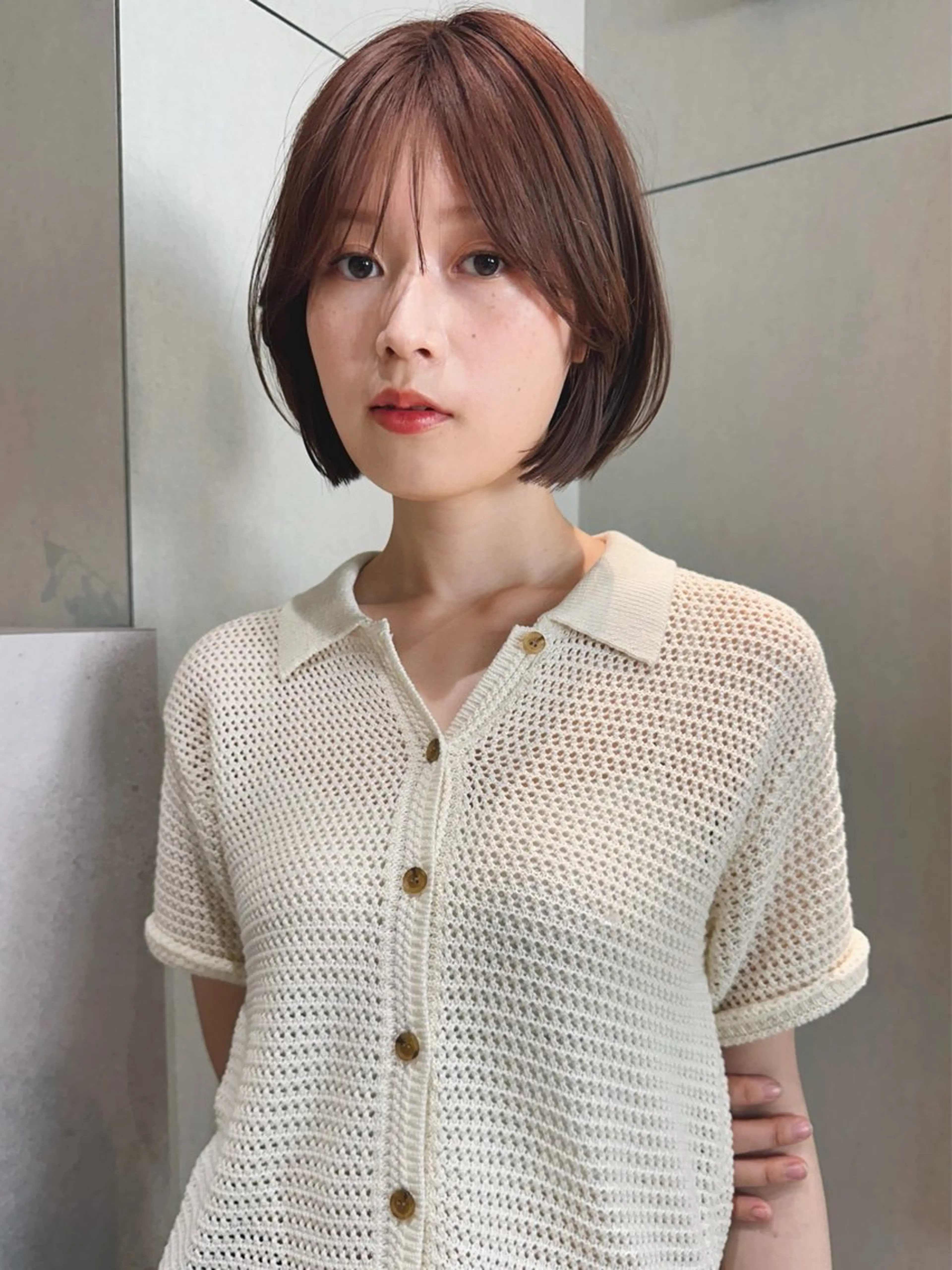 ショート カラー パーマ kazuki【顔周り ×レイヤーカット】のヘアスタイル