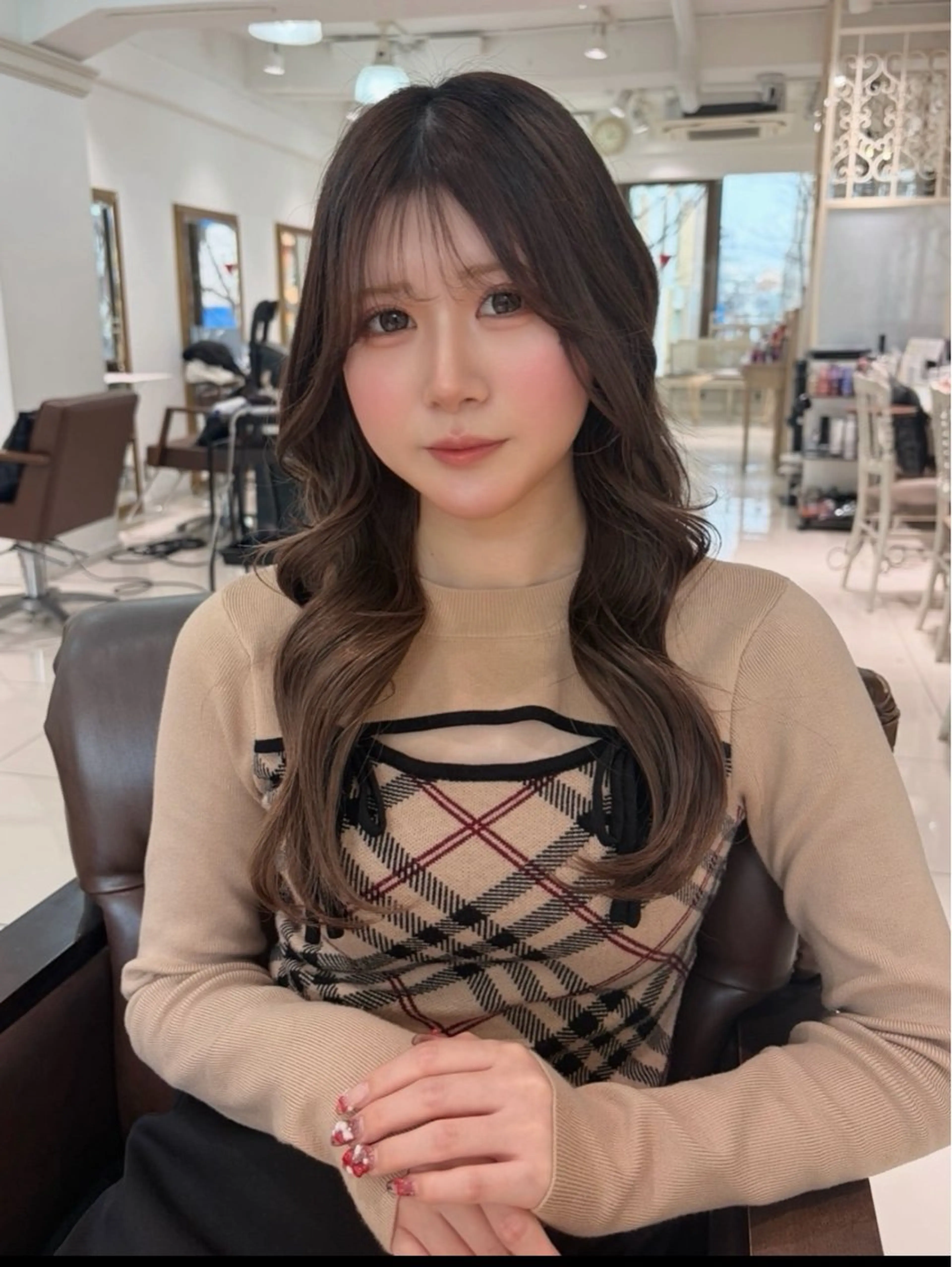 ロング ヘアカラー トリートメント 巻ける🫧縮毛矯正 💞はな🎀のヘアスタイル