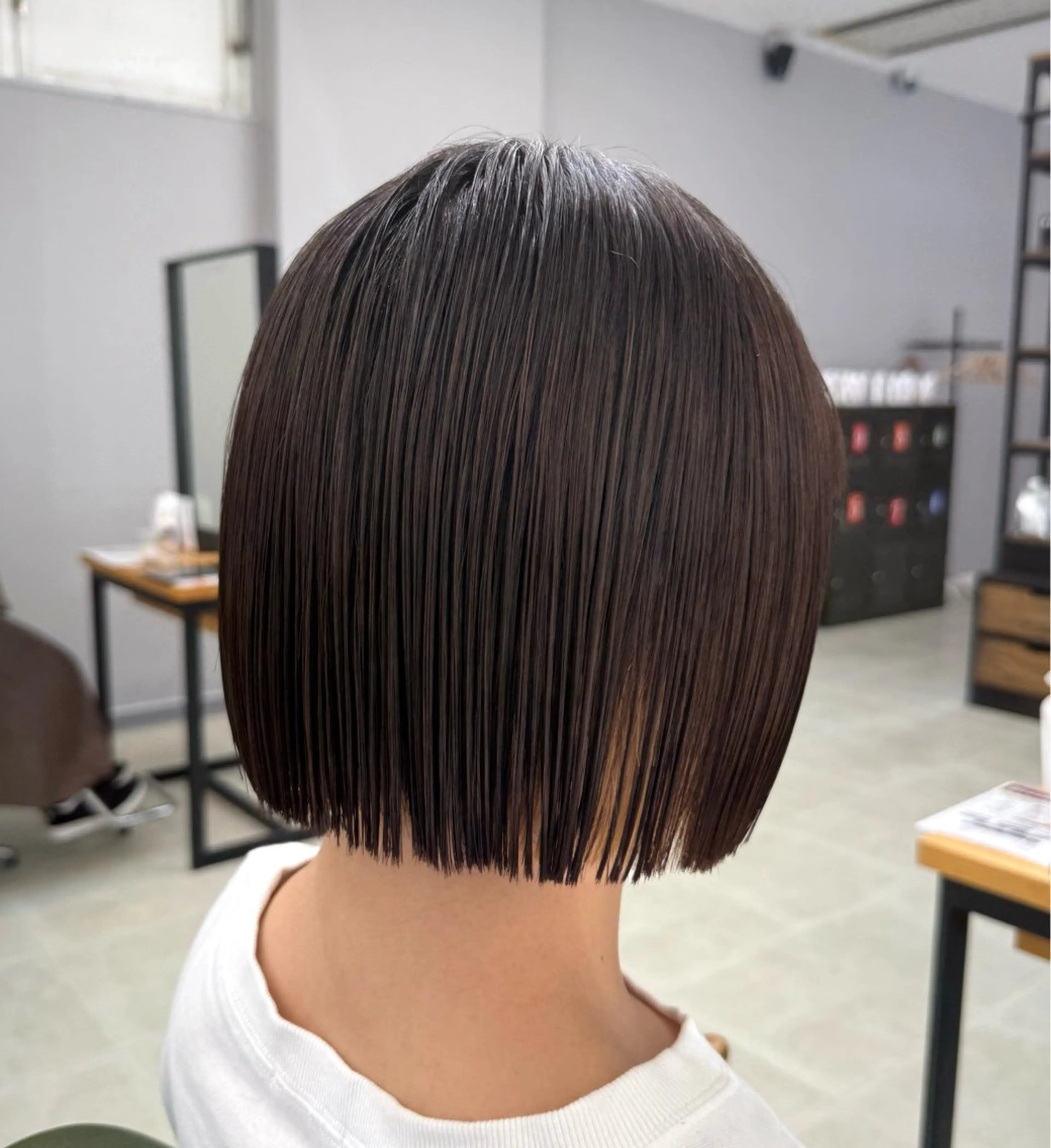 ショート 切りっぱなしボブ ボブ 縮毛矯正 川村 涼介のヘアスタイル