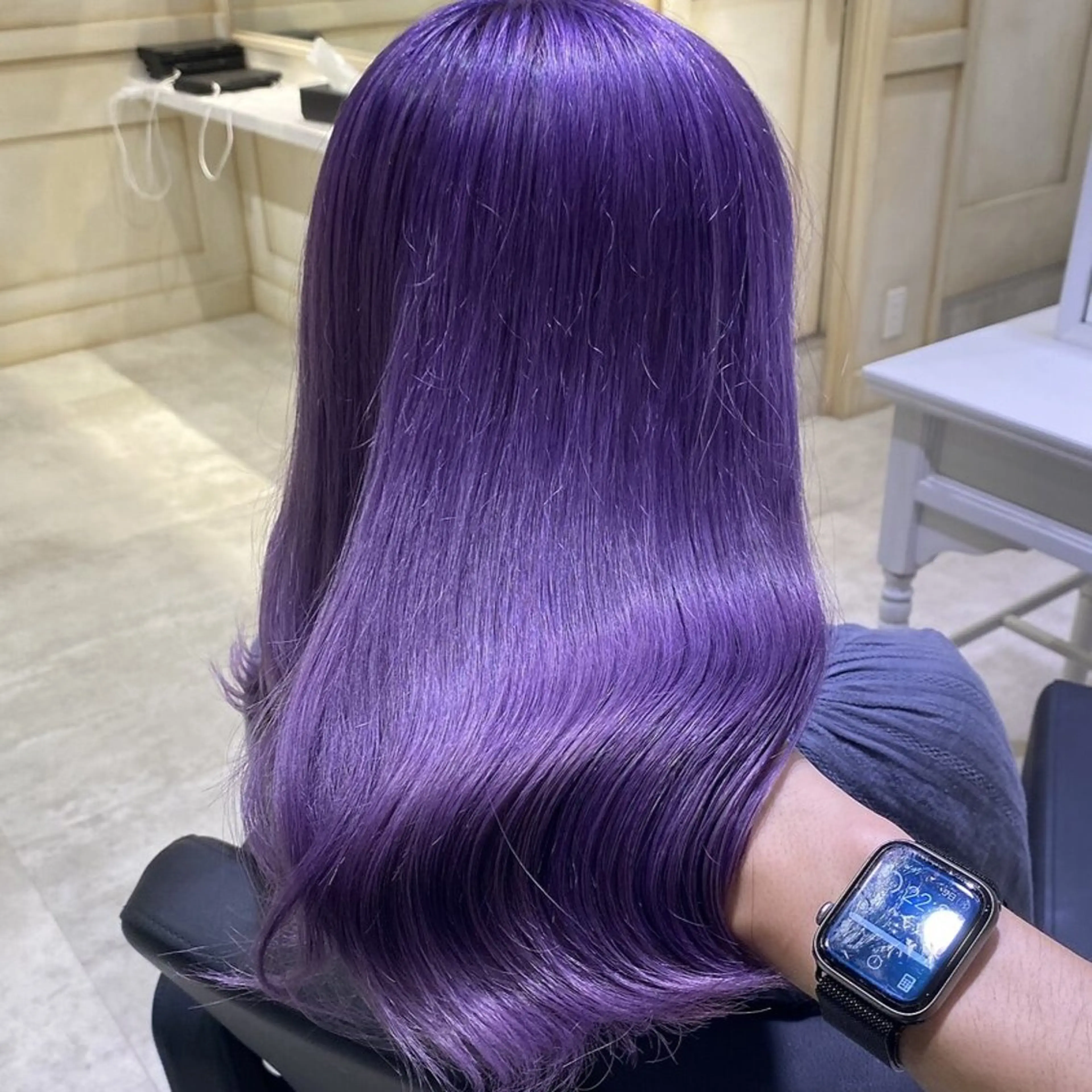 ロング カラー ブリーチ ディープラベンダー ハイトーンカラー ラベンダーカラー 💖ブリーチ/暖色 𝐘𝐮𝐢💖のヘアスタイル