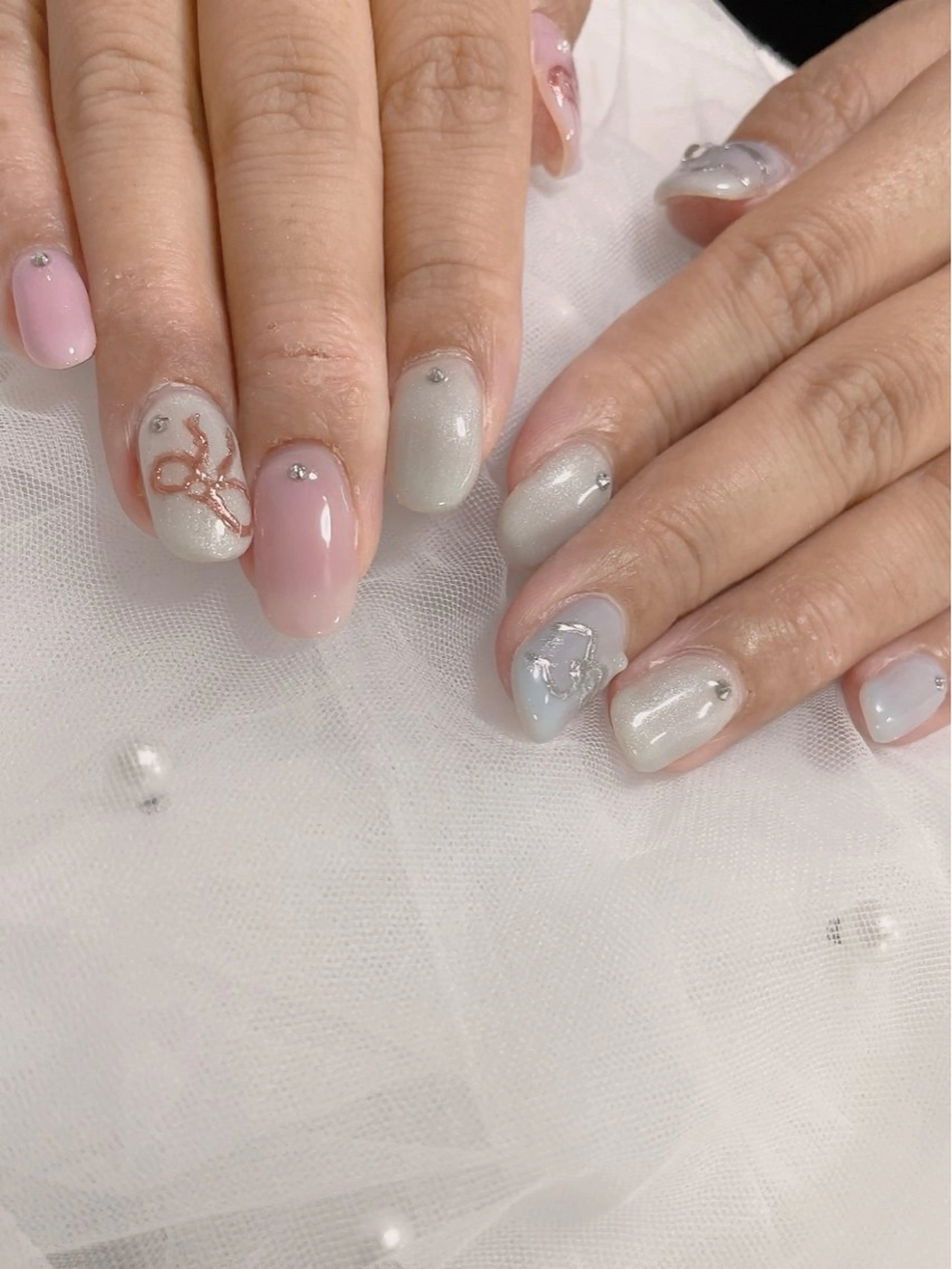 ネイル ハート リボン ネイルサロン なっちゃん(古千谷)のネイルデザイン