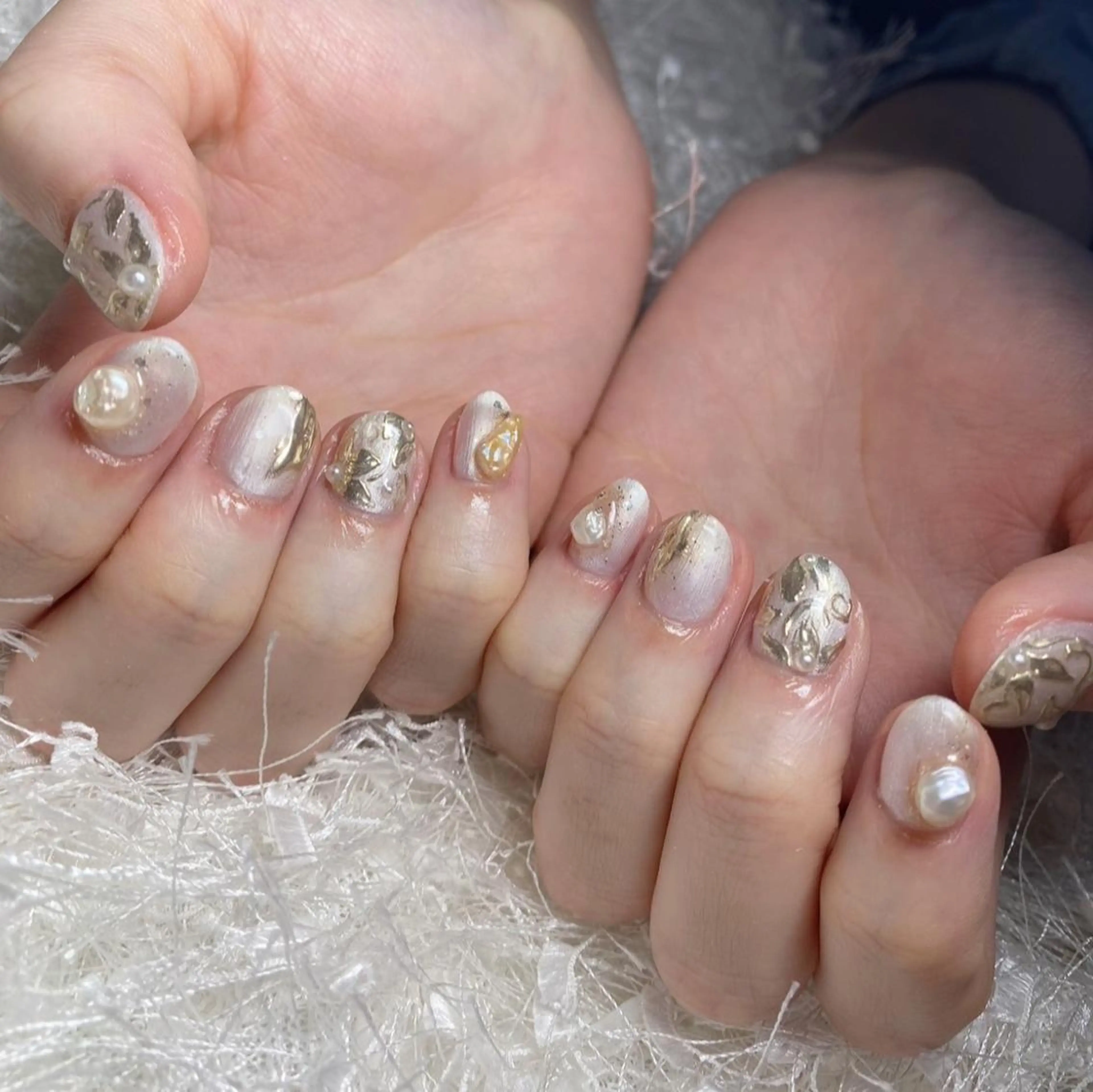 ネイル 長さ出し フレンチネイル ジェルネイル グラデーション 韓国ネイル ハンドネイル Nail&eye Belire 新宿のネイルデザイン