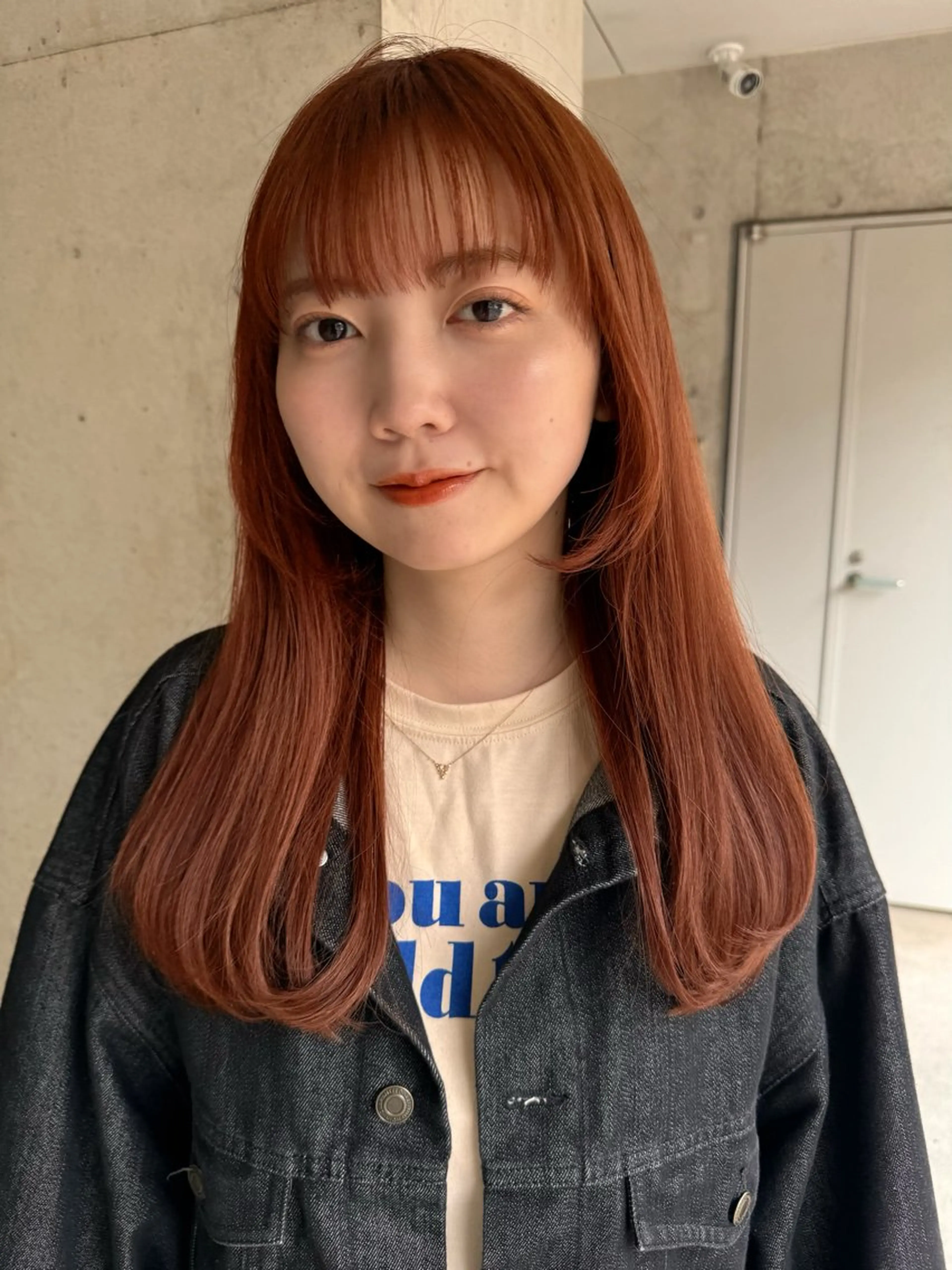 ミディアム カラー ベージュカラー ブリーチ ダブルカラー ブリーチなしカラー オレンジ 松本優香/ボブ/ダ ブルカラー/髪質改善のヘアスタイル