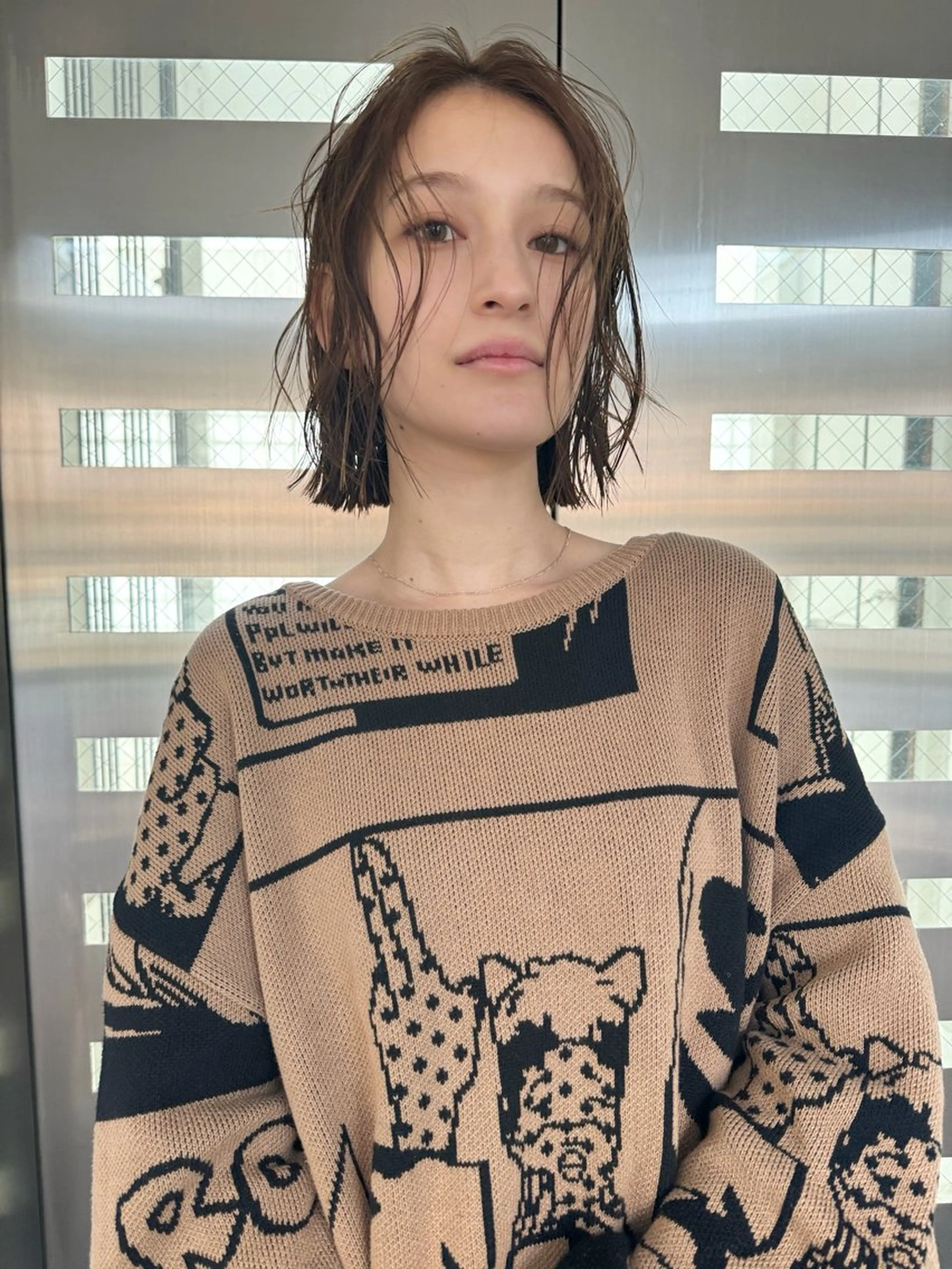 ミディアム カラー ヘアアレンジ ブラウンカラー 丸山渉/表参道 レイヤーボブのヘアスタイル