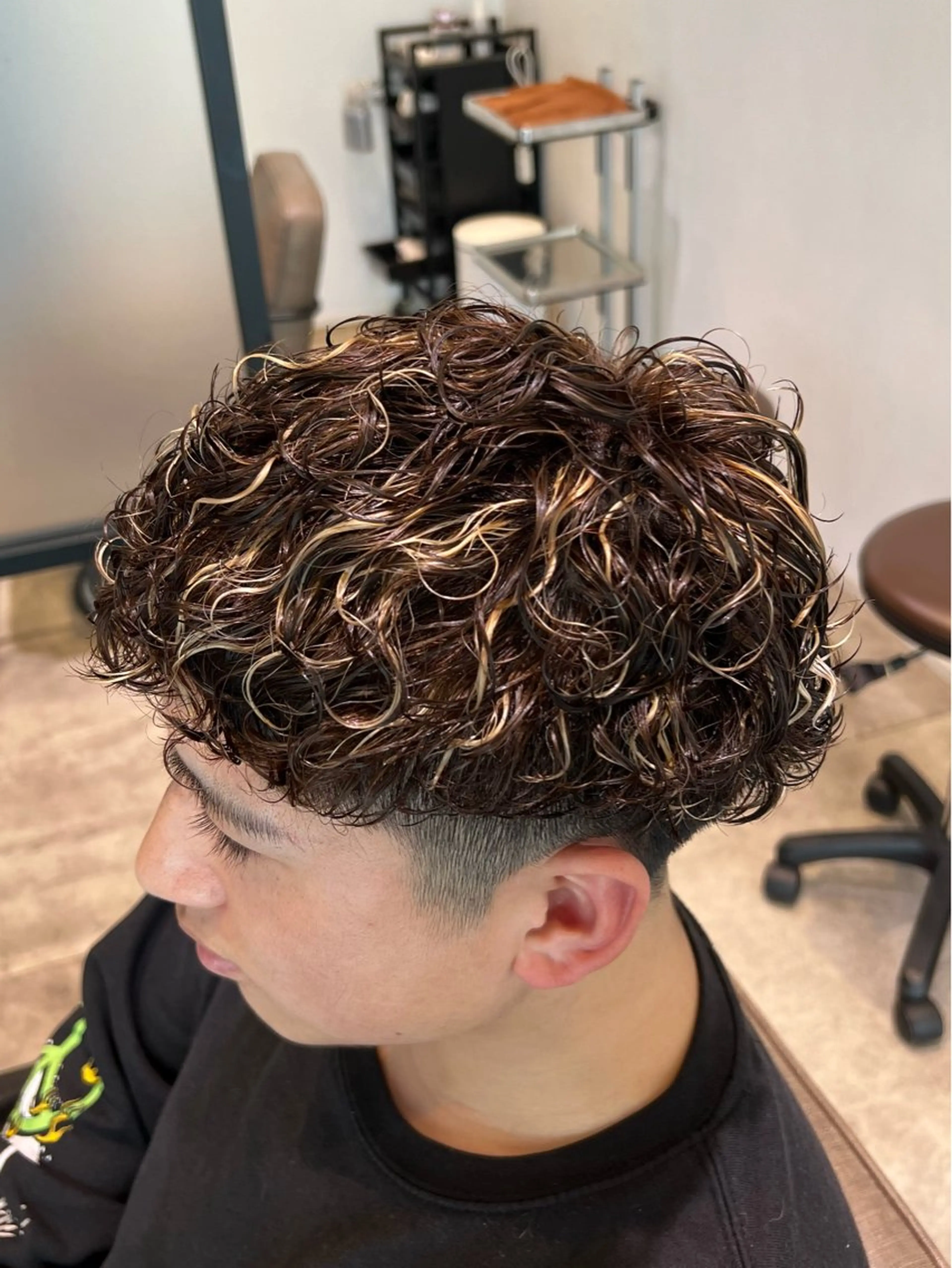 ショート パーマ メンズ スペインカール カット パーマ Tress所属・毛流れパーマ特化/ むらたのヘアスタイル