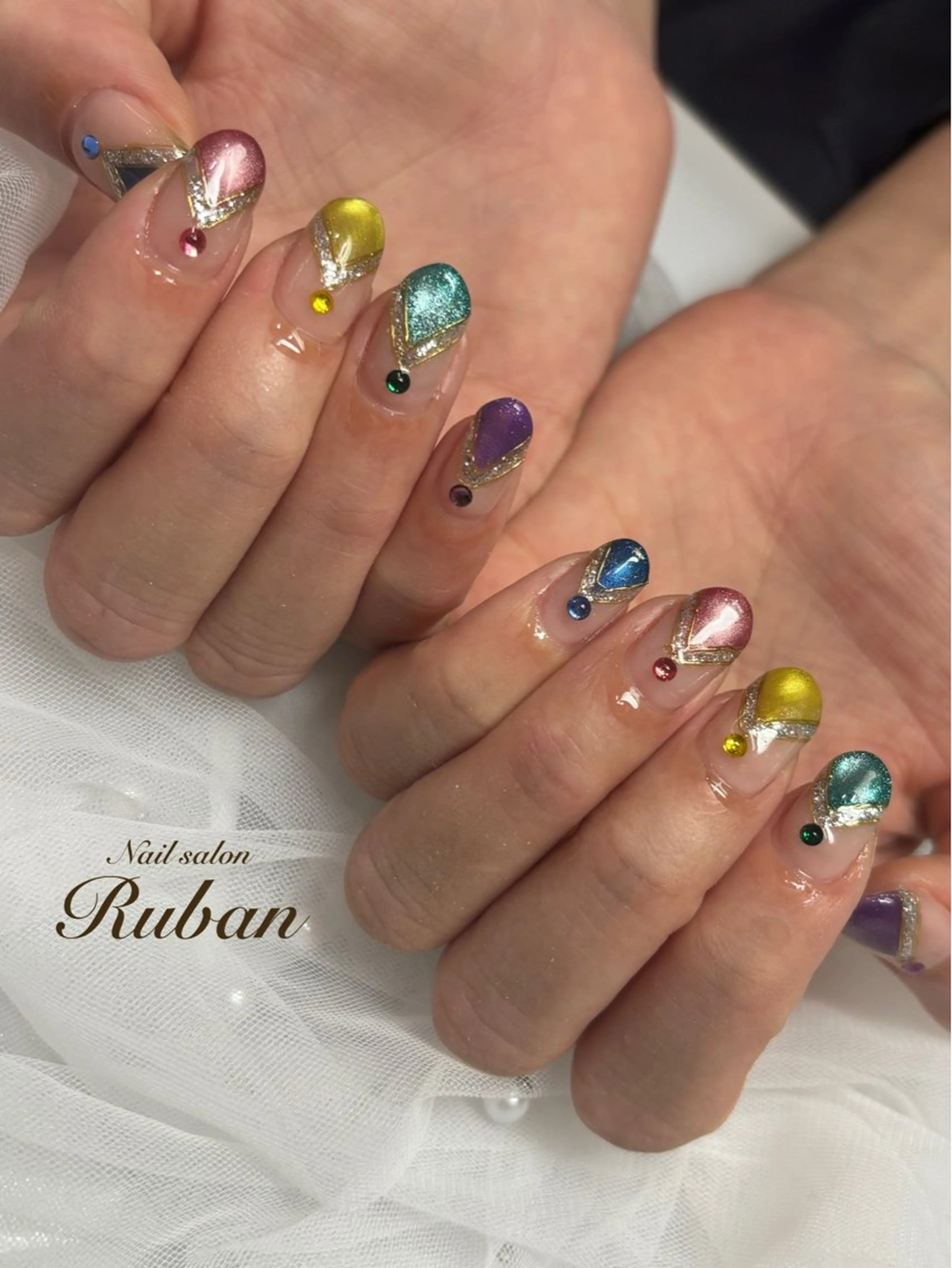 ネイル アートネイル マグネットネイル 持ち込み Nail salon Rubanのネイルデザイン