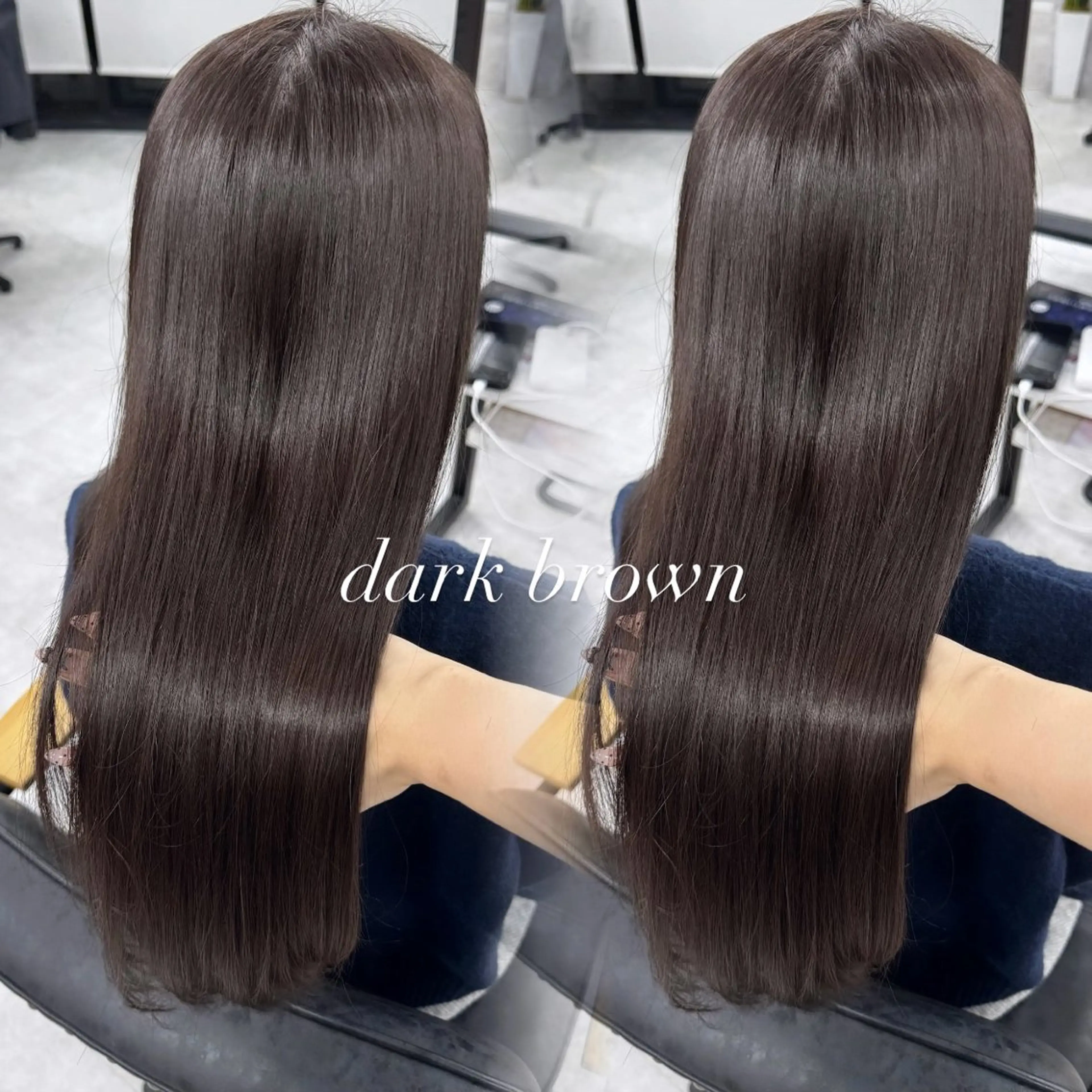 ロング カラー アッシュ アッシュブラウン ベージュカラー 黒髪 ブリーチ カット ヘアカラー トリートメント 赤み無し柔らかカラー 【梅田】madokaのヘアスタイル