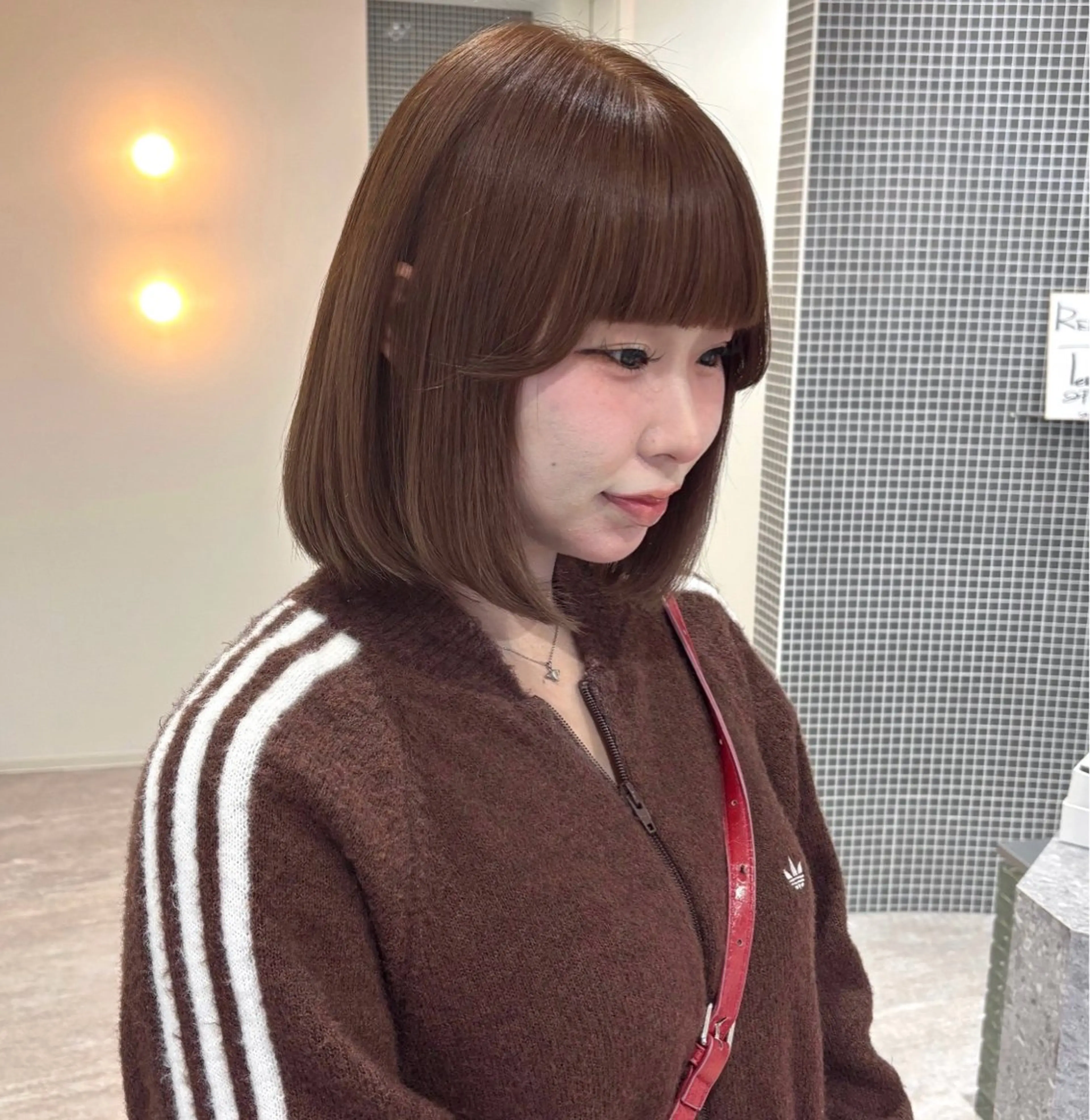 ミディアム ヘアカラー 大人可愛い/韓国 レイヤー🎀まおのヘアスタイル