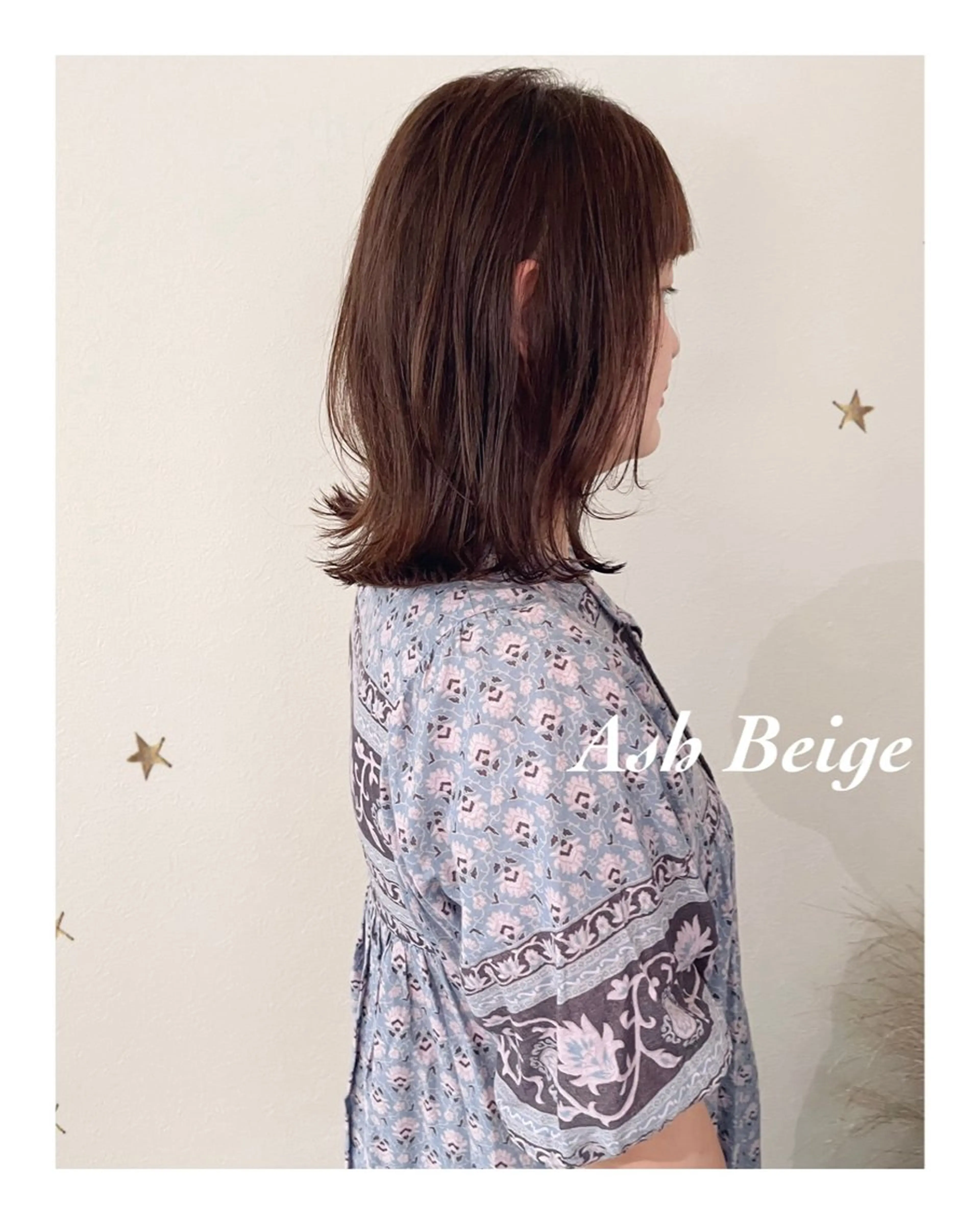 ミディアム カラー カット ヘアカラー 市川 千夏のヘアスタイル