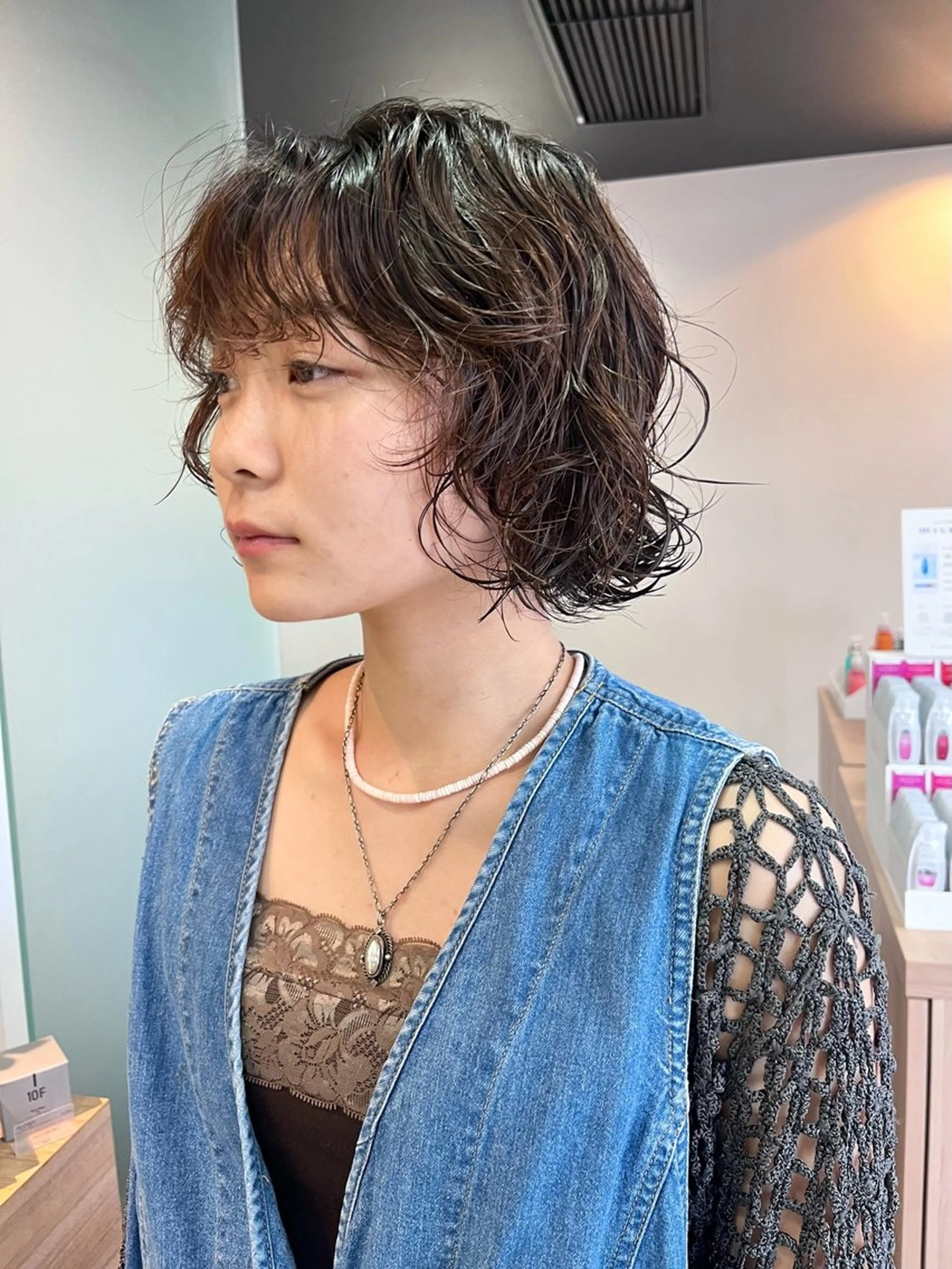 ミディアム カット パーマ トリートメント ボブパーマ／アレンジ Onのヘアスタイル