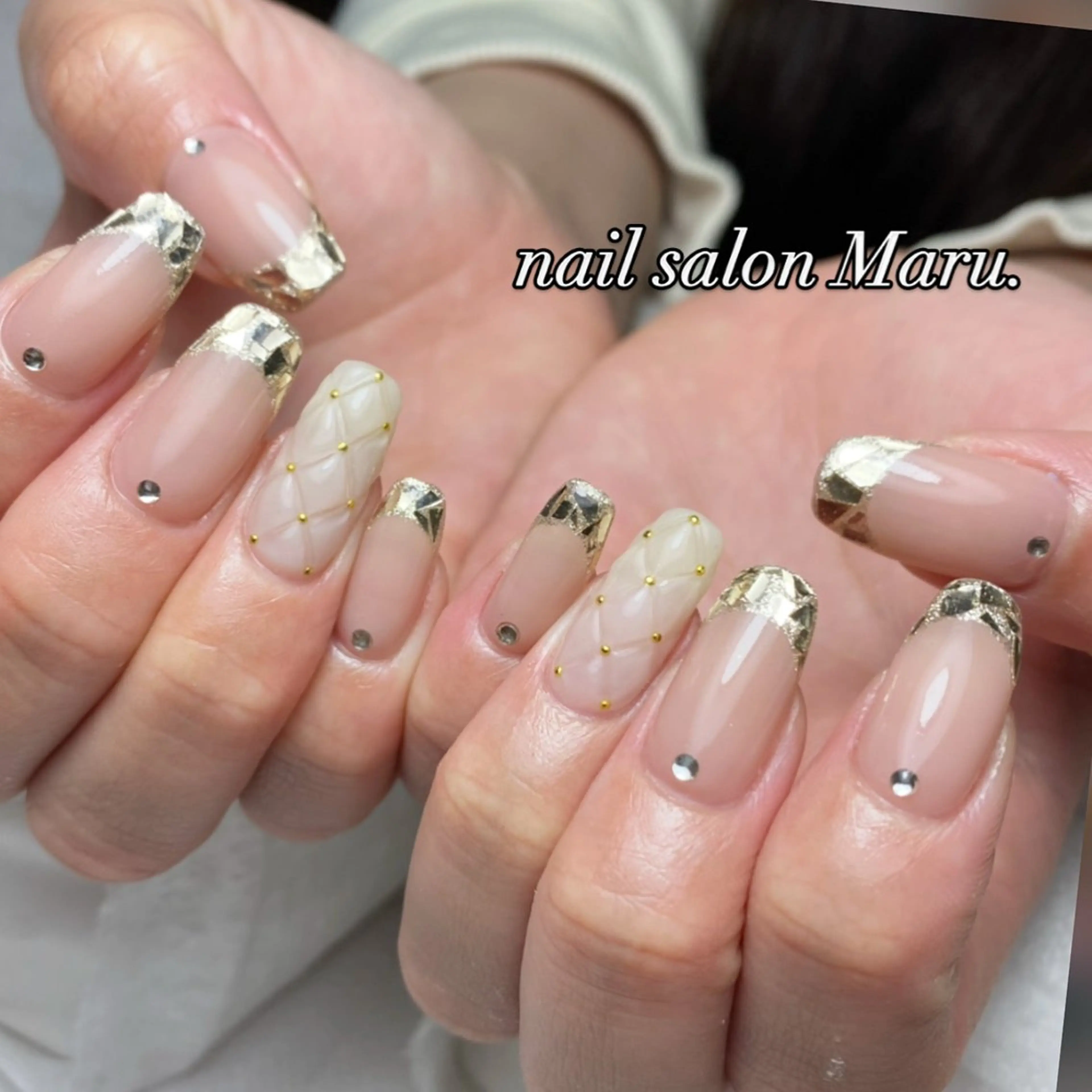 ネイル フレンチネイル ガラスフレンチ ハンドネイル nail salon Maru.所属・nailsalon Maru.のネイルデザイン
