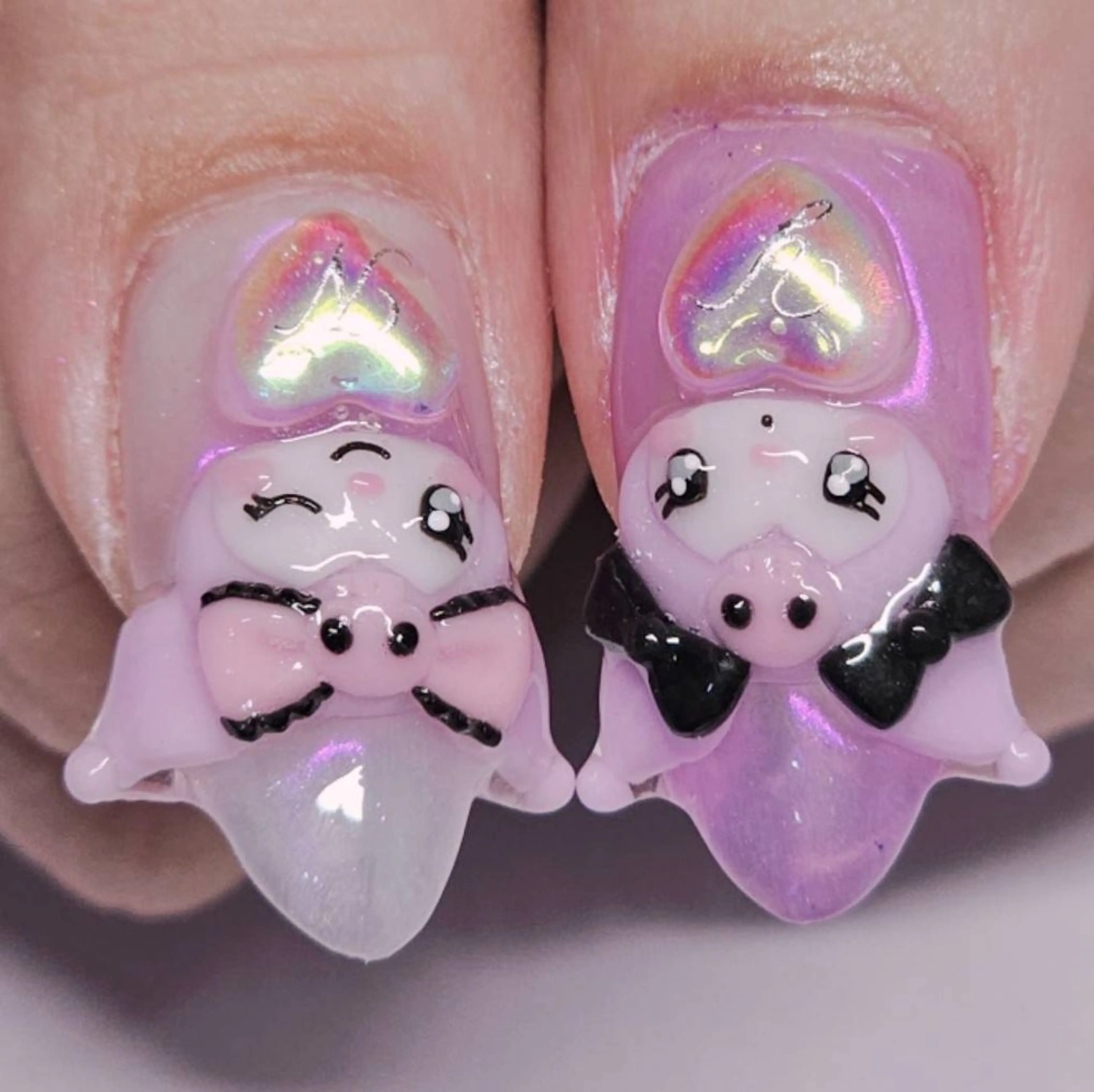 ネイル アートネイル グラデーション パープル ホワイト ハンドネイル よしだ ひろきのネイルデザイン