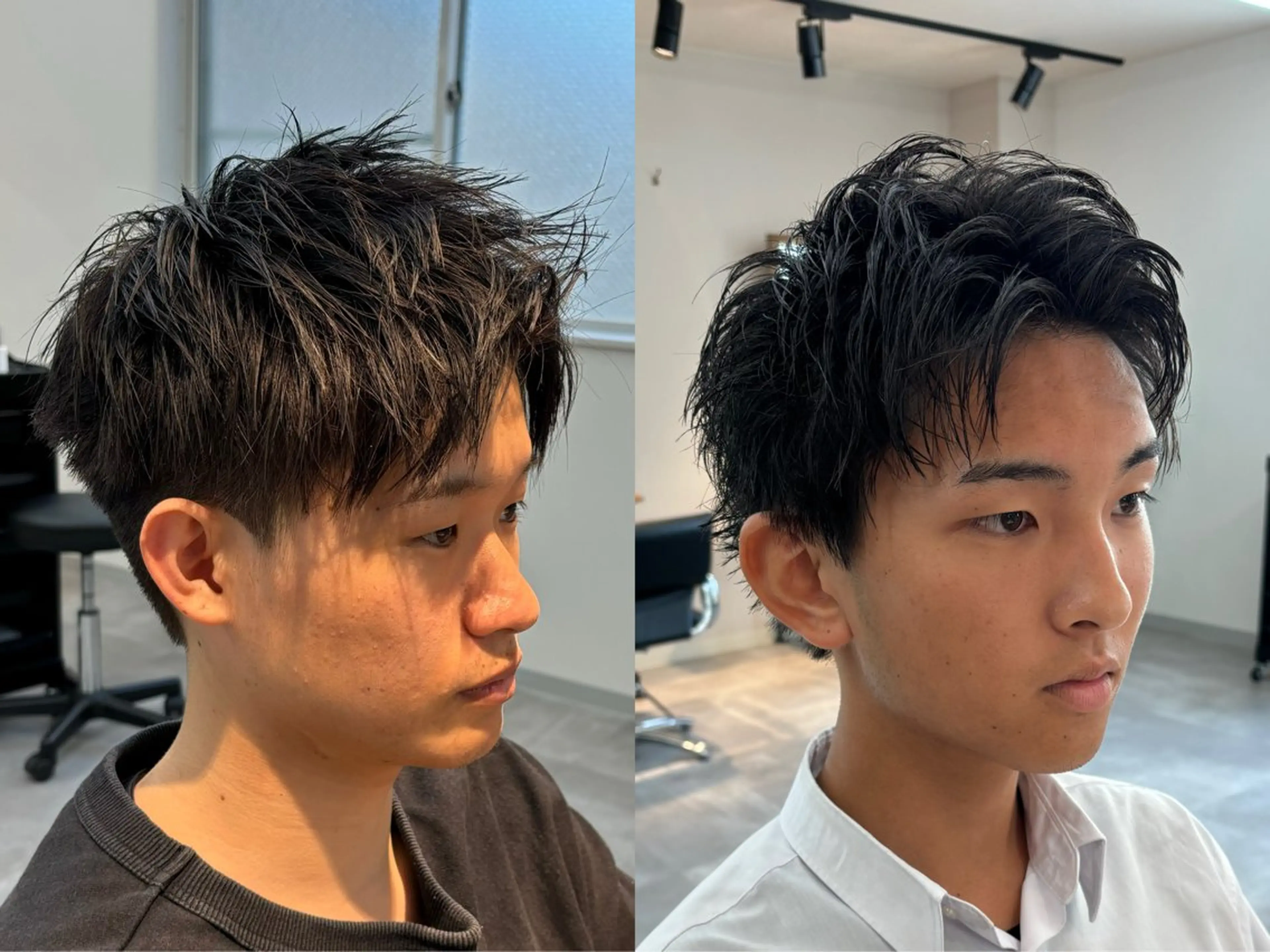 メンズ アップバング メンズショート カット 保立/フェザーパーマ /メンズカット千葉のヘアスタイル