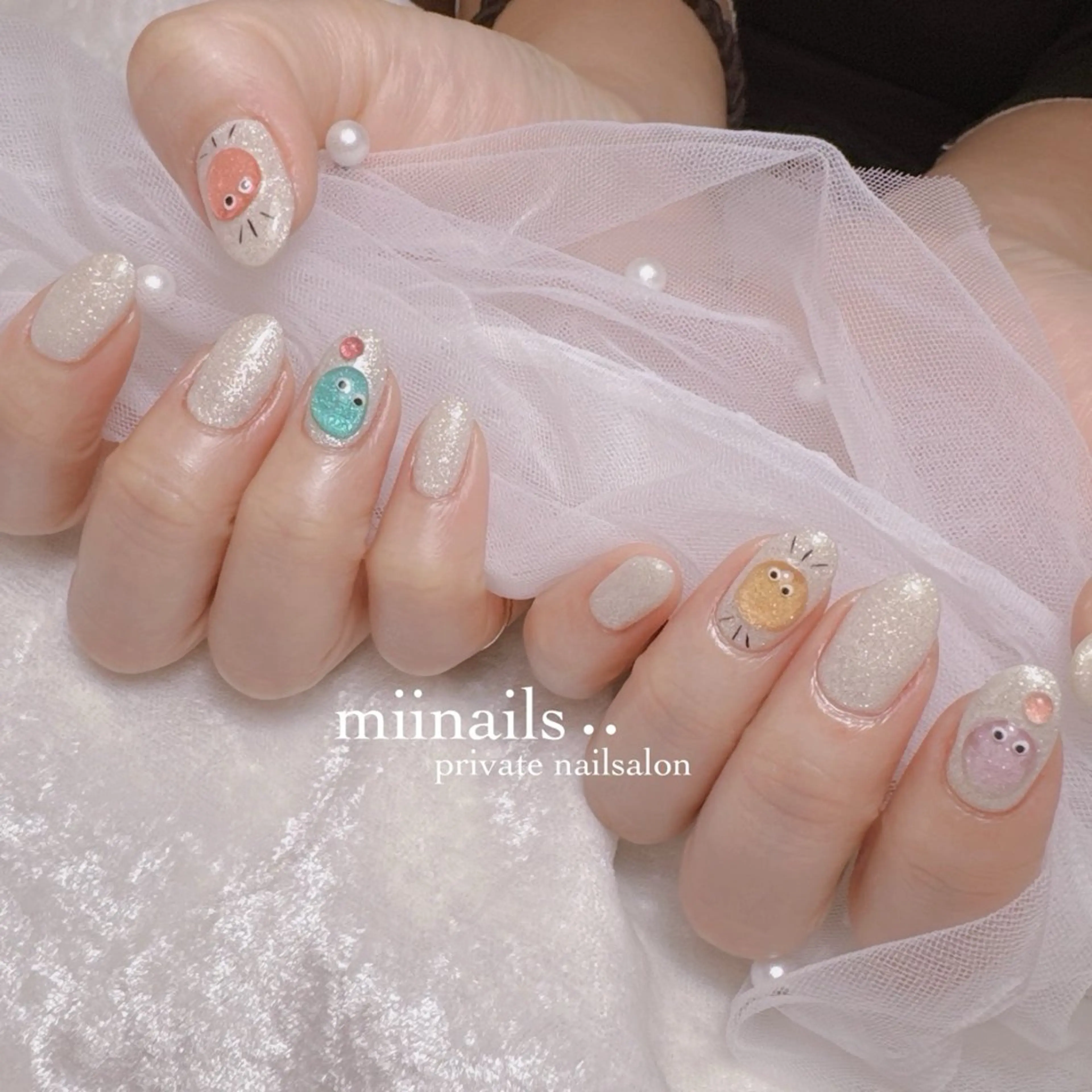 ネイル 韓国ネイル ワンホンネイル ハンドネイル nailsalon miinailsのネイルデザイン
