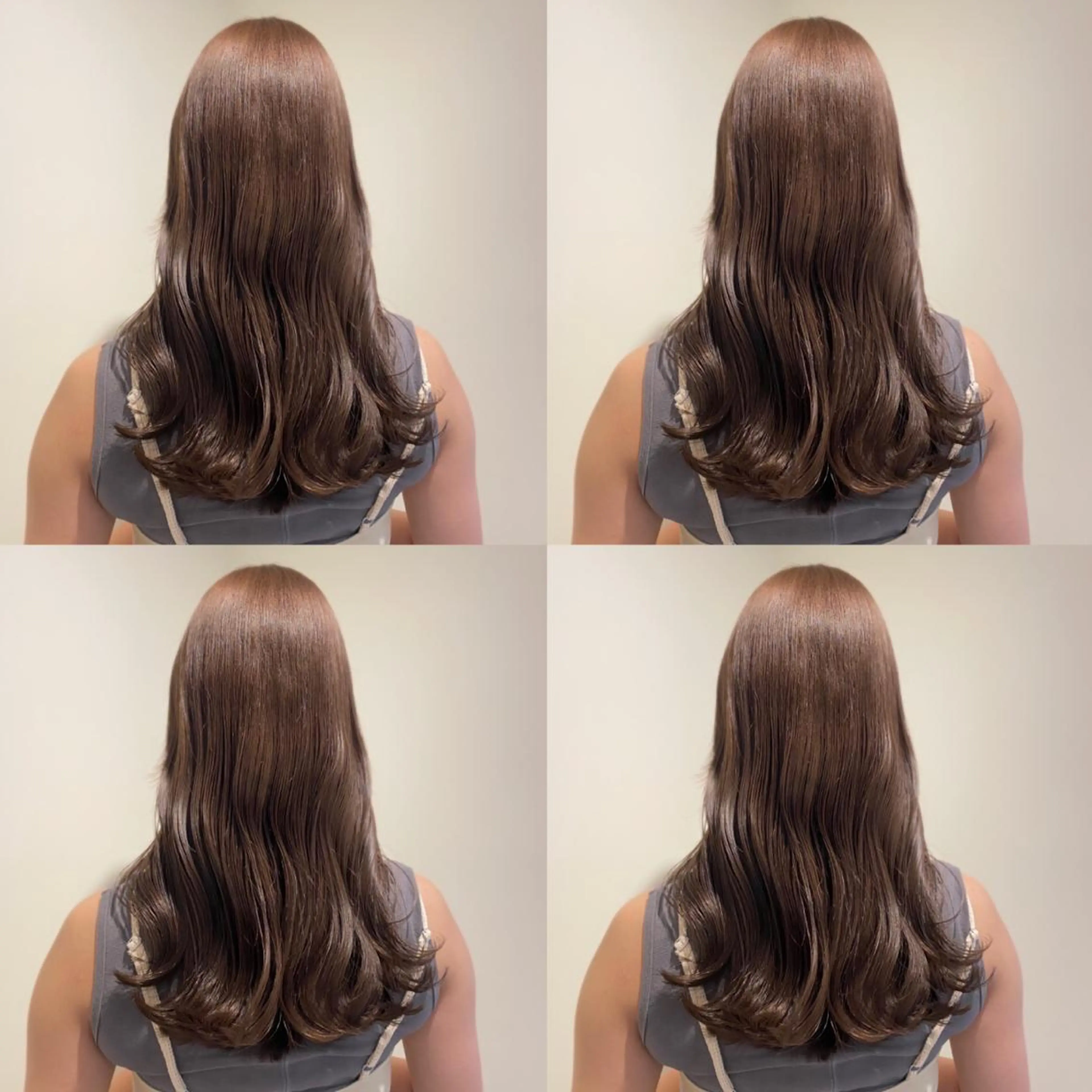 セミロング カラー 金島 青のヘアスタイル